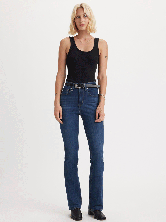 Levi's Women's 725 High Rise Bootcut Jeans - Lapis Dark Horse Navy | Flattering Fit for Casual Wear & Night Out