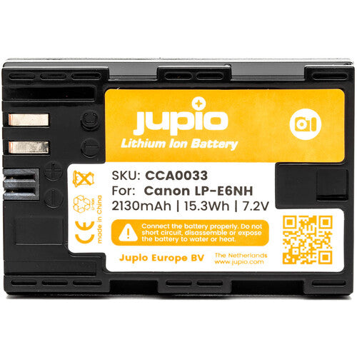 Jupio LP E6NH 7.2V 2130mAh Lithium Ion Rechargeable Battery Pack - Compatible with Canon BP-511, BP-512, BP-514 Cameras - Perfect for Photography, Videography & Professional Shooting