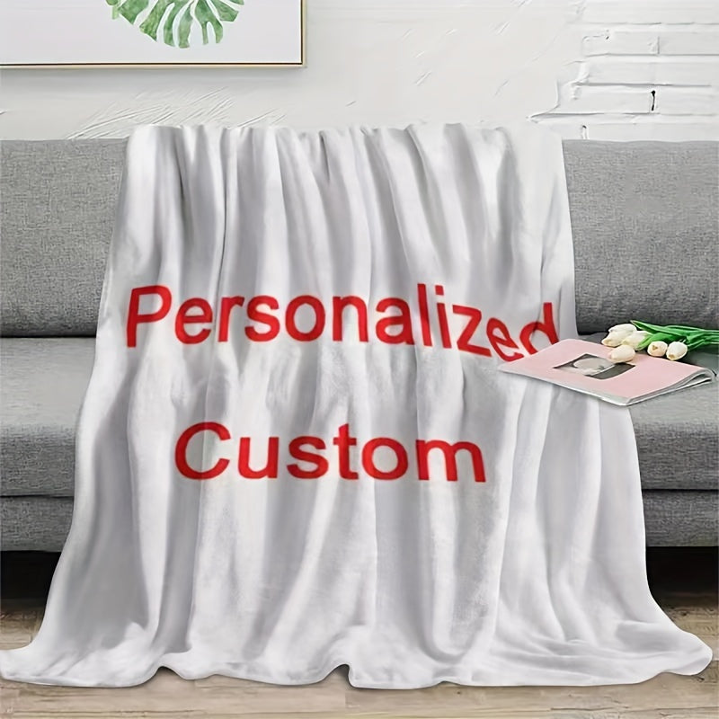 1pc Custom Digital Flannel Fleece Blanket - Personalized Design, Ultra Lightweight & Super Soft - Warm Cozy Gift for Valentine's Day, Christmas, Anniversary - Perfect for Bed, Sofa, Camping & Travel Year-Round Comfort