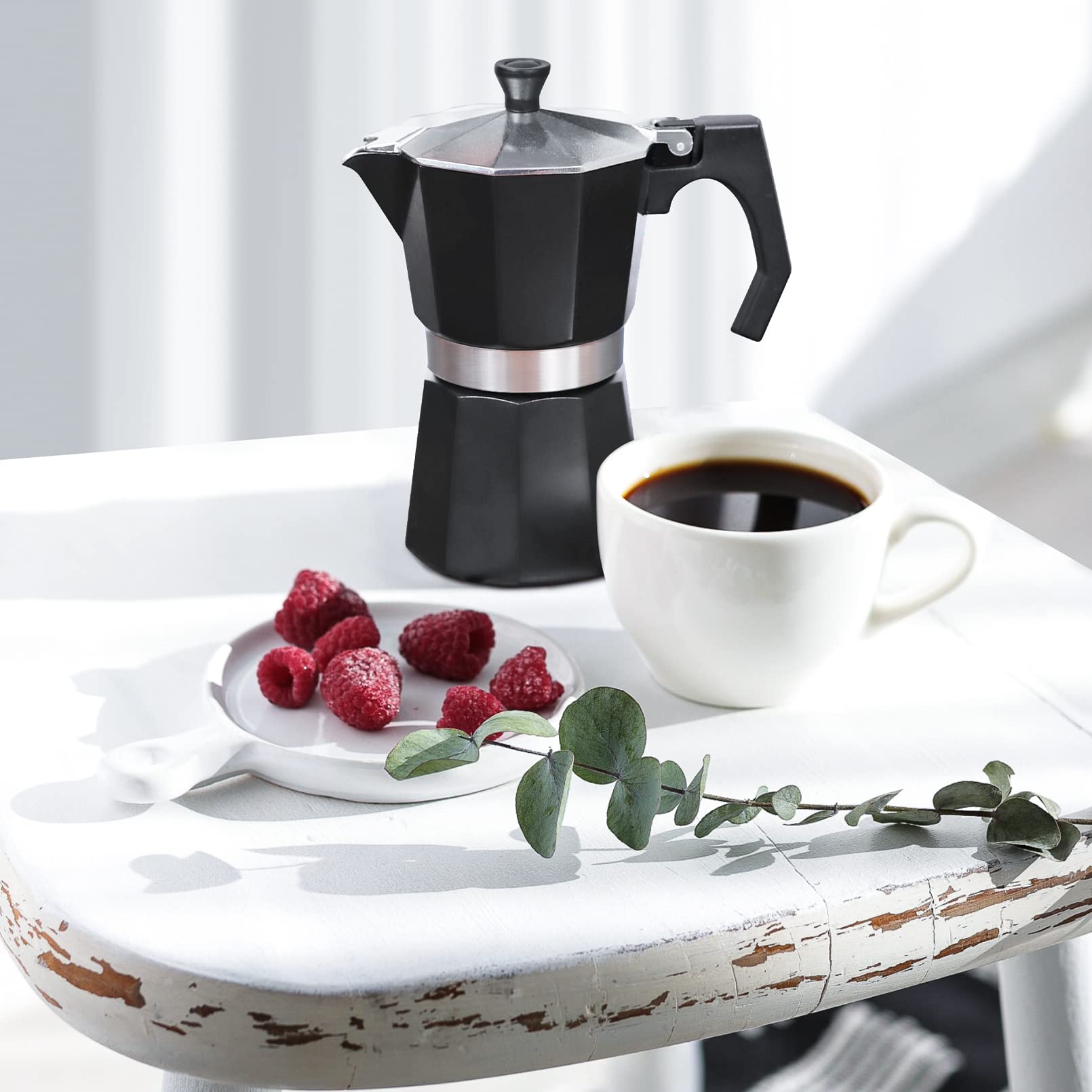 Wedrink 6-Cup Stovetop Espresso Maker - Aluminum Moka Pot for Cuban & Italian Coffee - Perfect for Home Brewing, Camping & Gifts