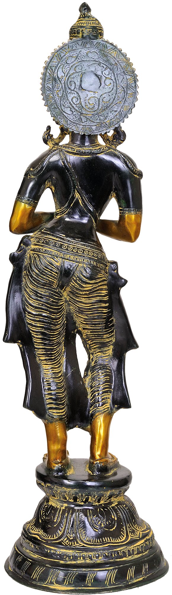 Namaste Welcome Lady Brass Statue - Handcrafted Indian Decor for Home, Yoga Studio & Meditation Space