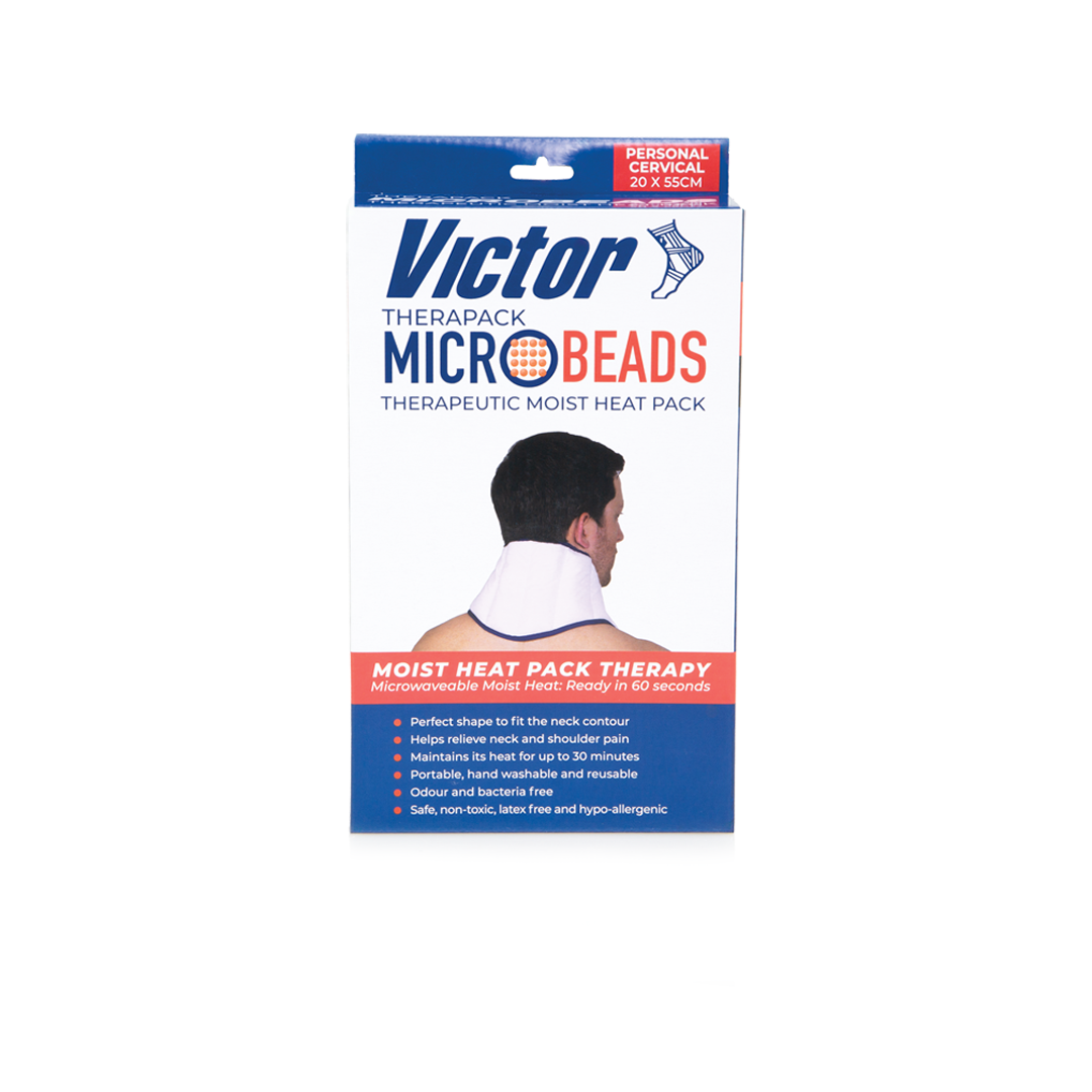Victor Microbeads Personal Heat Pack for Neck Pain Relief - Reusable Microwaveable Heating Pad for Cervical Support, Muscle Relaxation & Stress Relief - Perfect for Home, Office & Travel Use