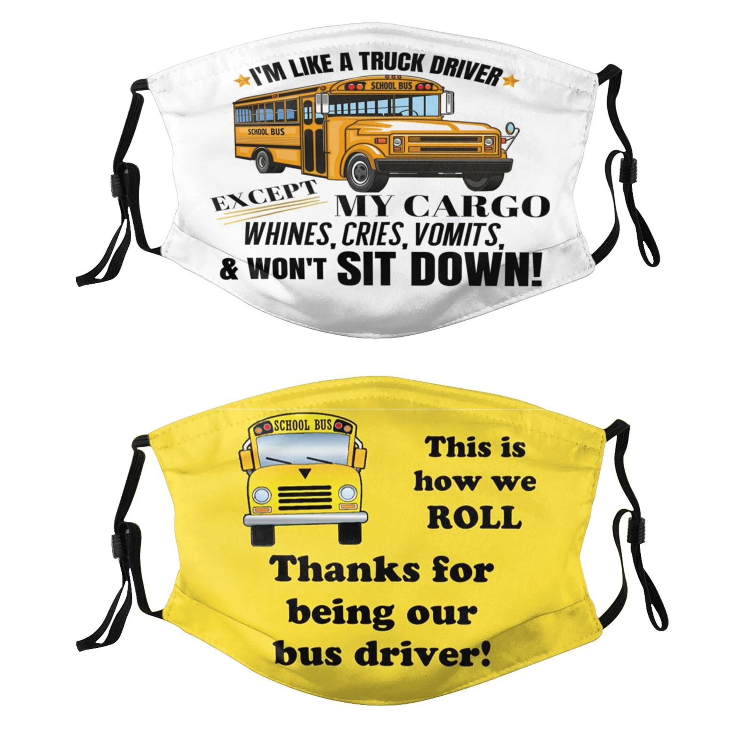 School Bus Driver Face Mask - Reusable & Adjustable Chauffeur Mask - Perfect Back to School & End of Term Appreciation Gift - Ideal for School Transportation Safety & Employee Recognition