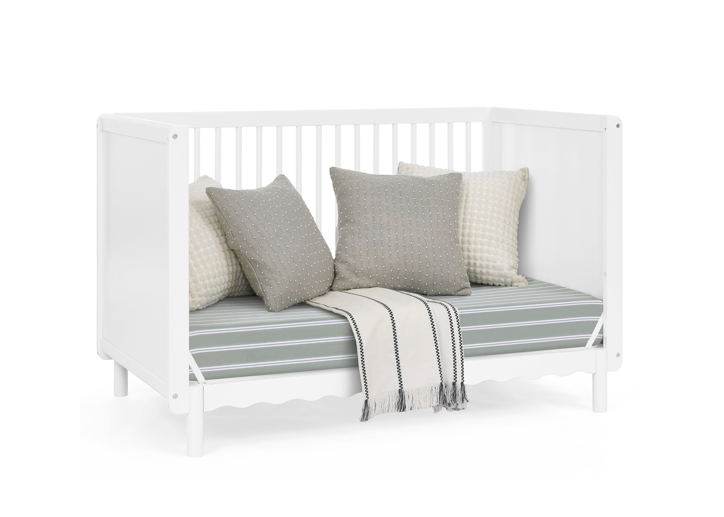 William 4-in-1 Convertible Baby Crib - Greenguard Gold Certified for Nursery, Toddler & Kids Room - Safe & Stylish Wooden Crib for Newborns to Teens