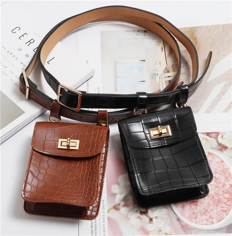 Vegan Leather Women's Belt Bag Mini Crossbody Bag - Fashionable Waist Pack for Travel, Running, and Everyday Use