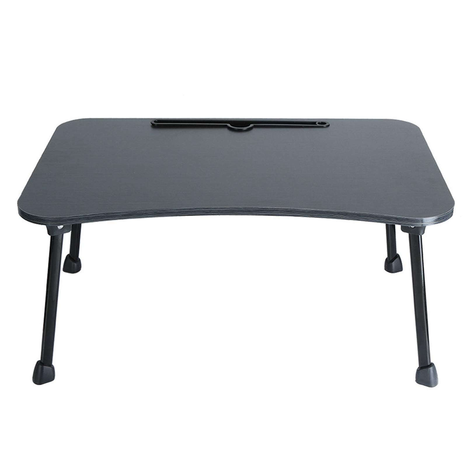 Modern 40 Inch Wooden Desk with Hutch & Folding Bed - Black Home Office Desk, Laptop Table with Ample Leg Space - Perfect for Small Spaces, Dorm Rooms & Workspaces