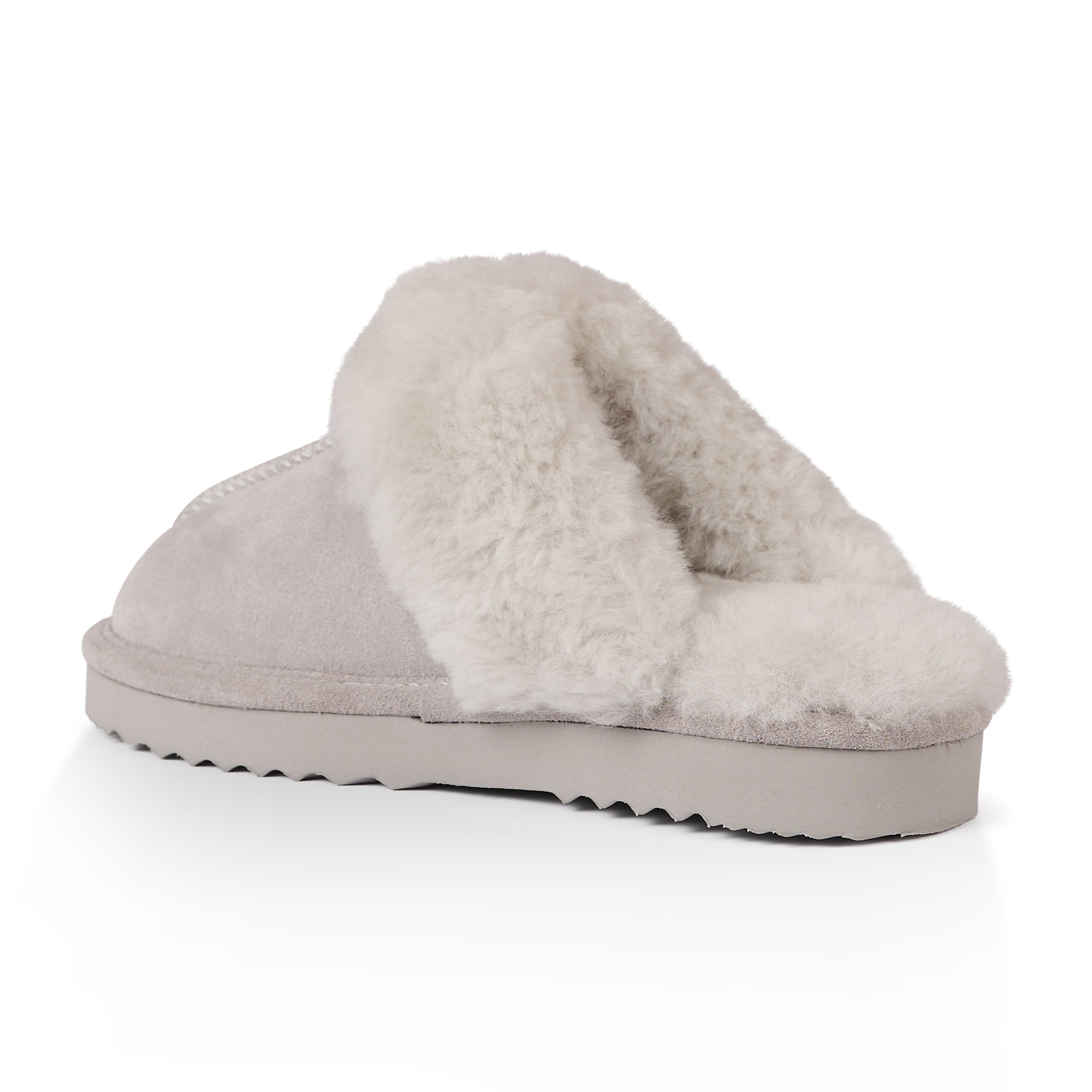 Harlow Women's Cozy Memory Foam House Slippers - Soft Indoor/Outdoor Grey Fuzzy Slides for Women - Perfect for Home, Lounge & Backyard Comfort
