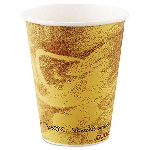 8 oz Brown Printed Mistique Polycoated Hot Paper Cup - Eco-Friendly Disposable Coffee Cups for Office, Cafes & Home Use