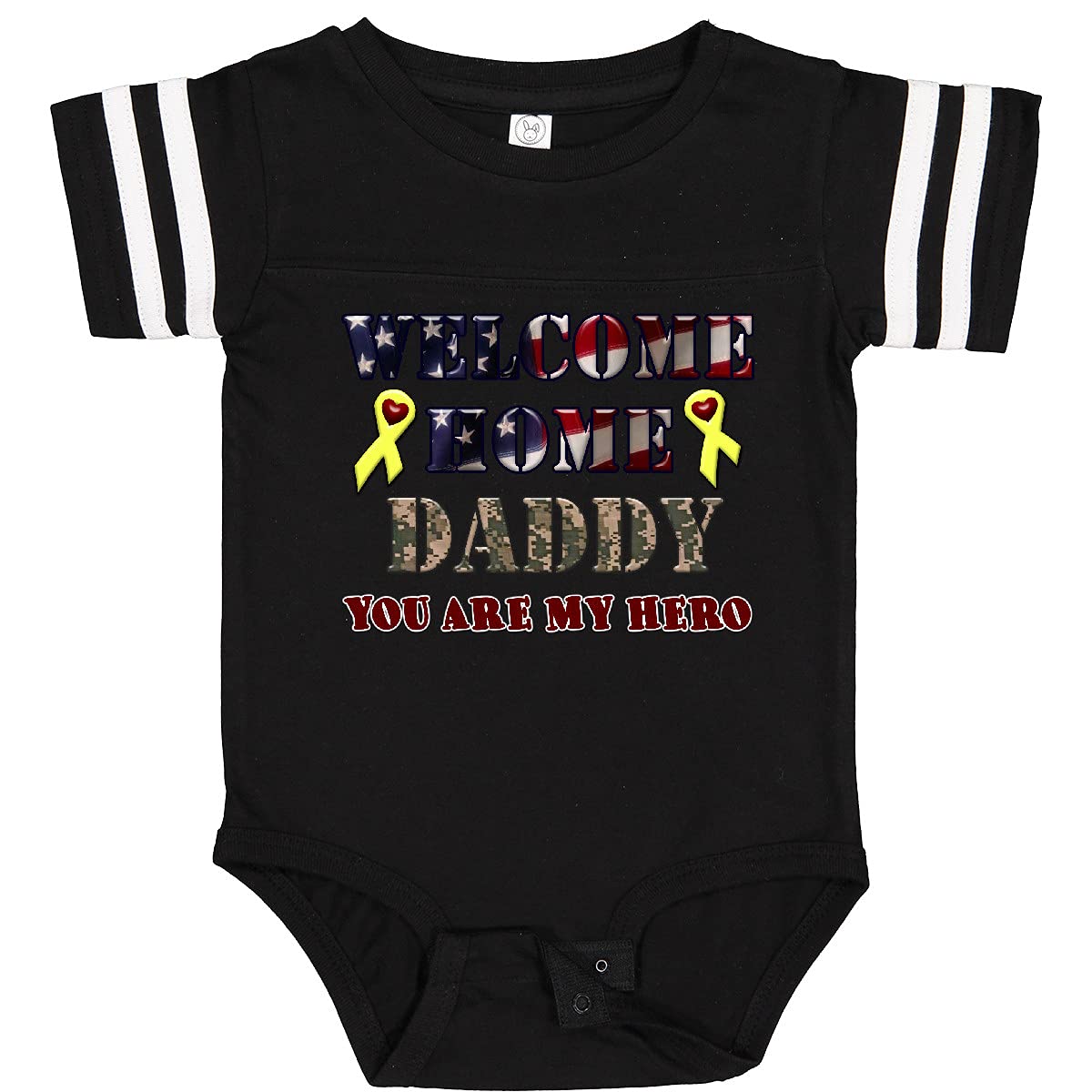 Inktastic Welcome Home Daddy Baby Bodysuit - Cute Onesie for Newborns & Infants - Perfect Homecoming Gift for Military Dads & New Fathers - Soft Cotton Baby Outfit for Family Reunions & Special Occasions
