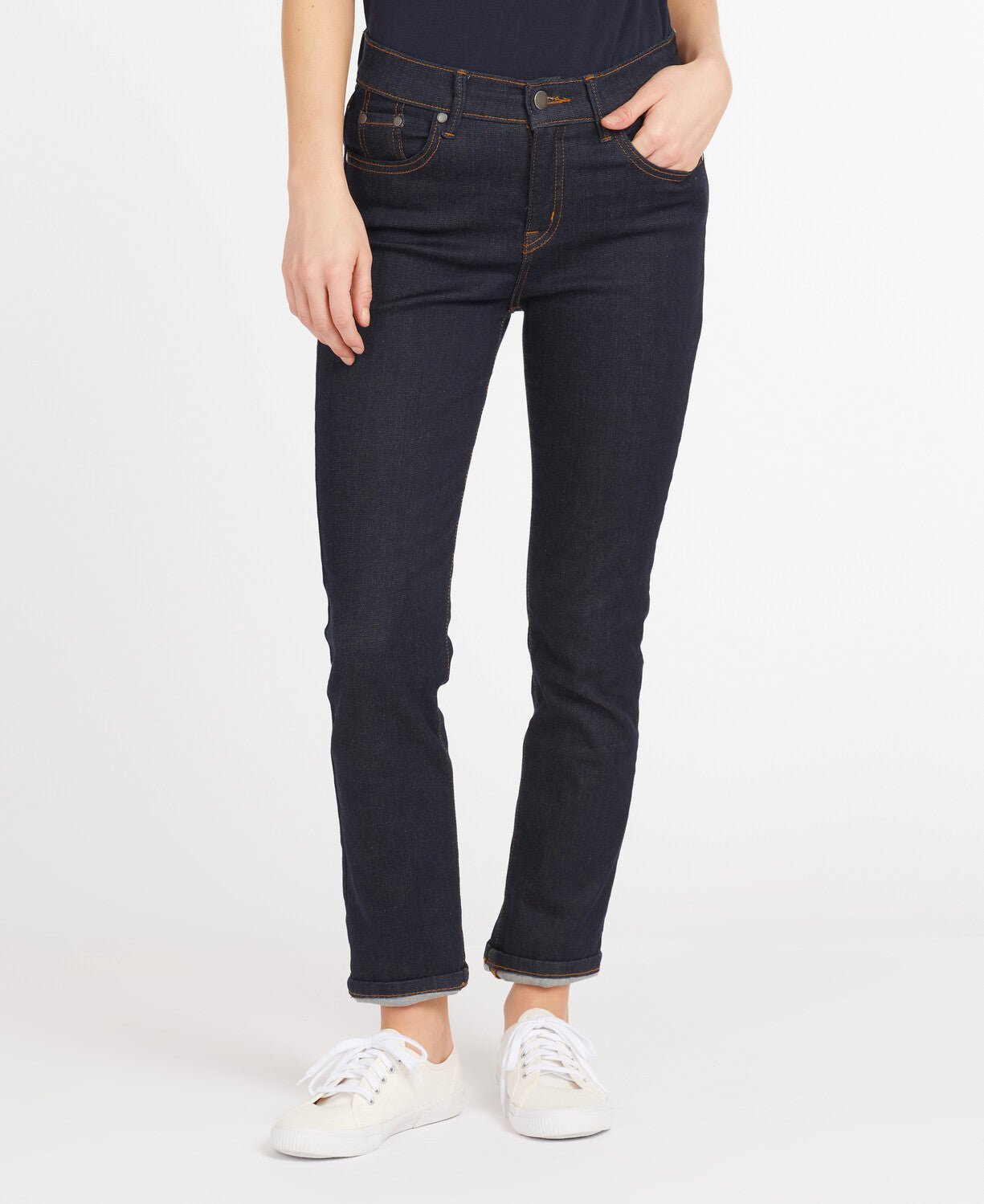 BARBOUR Essential Slim Fit Jeans for Men - Dark Navy Blue Denim Pants | Comfortable & Stylish for Casual Wear, Office, and Outdoor Activities