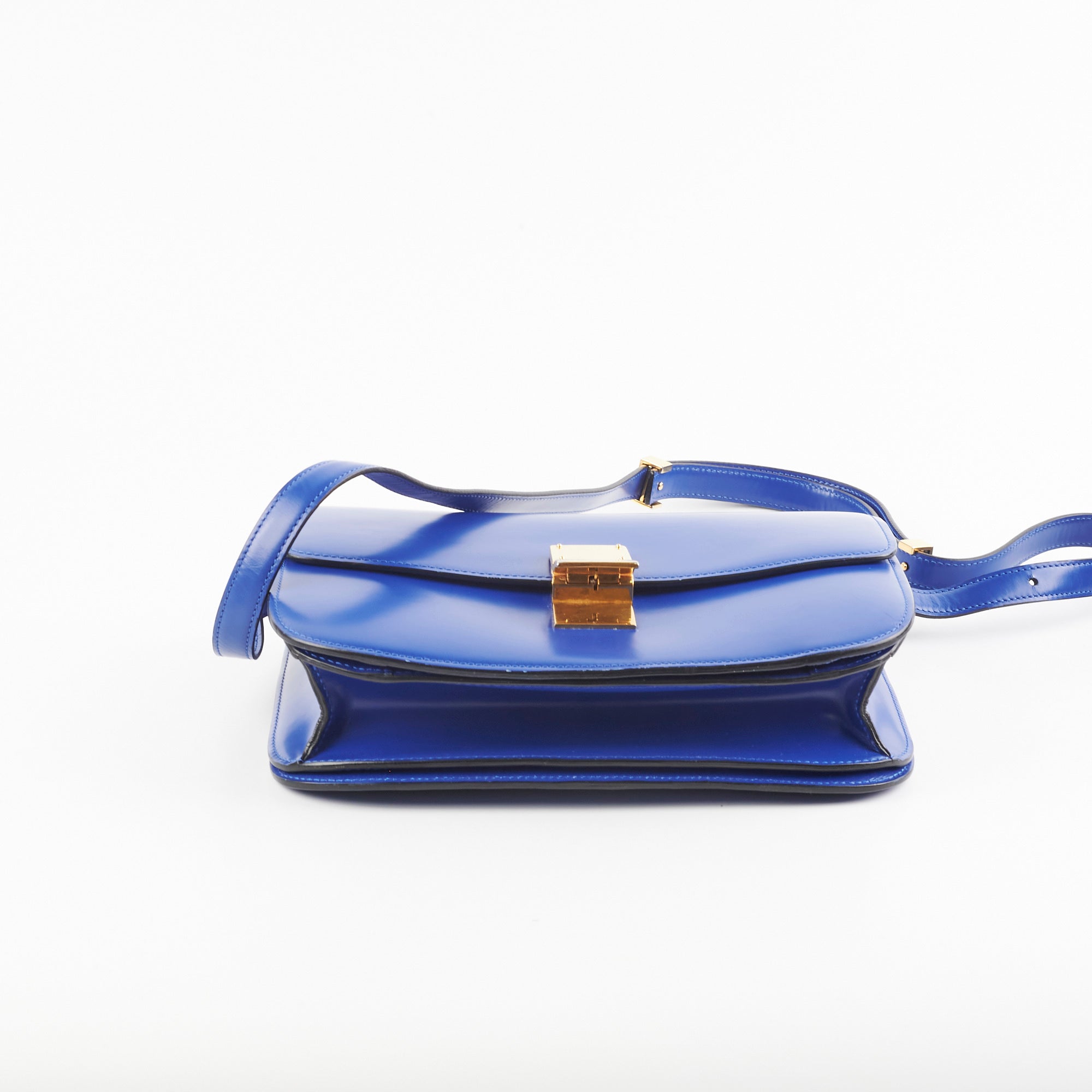 Celine Medium Royal Blue Box Crossbody Bag - Luxury Leather Shoulder Purse for Women | Perfect for Work, Travel & Evening Events