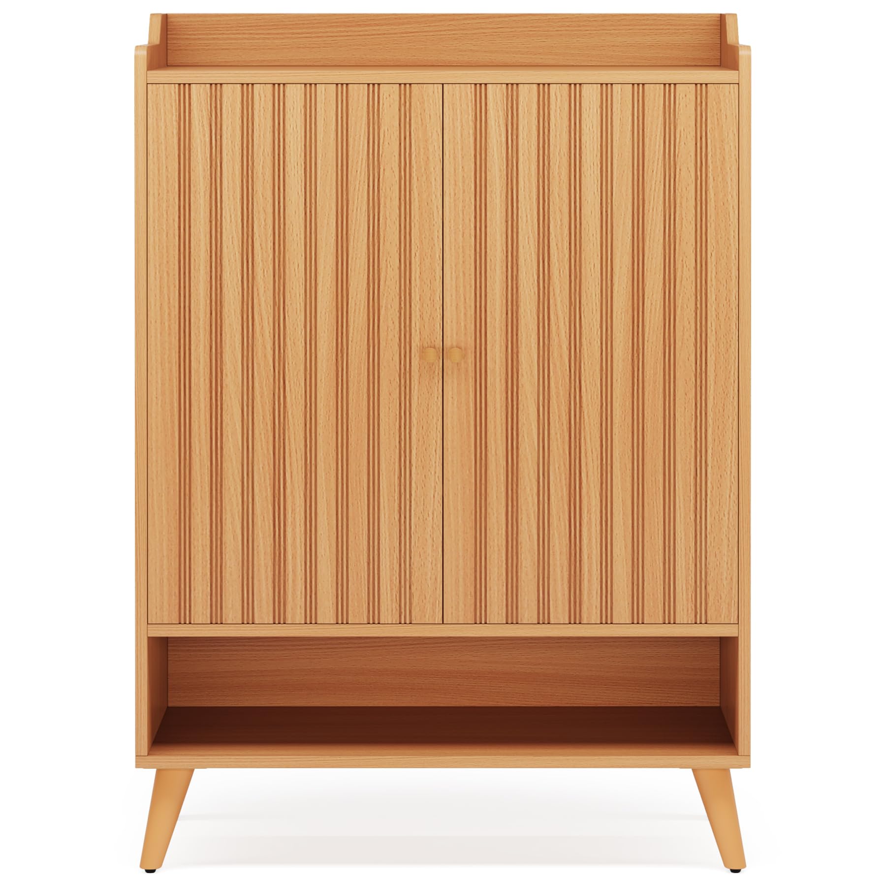 Tribesigns 5-Tier Wooden Shoe Storage Cabinet with Adjustable Shelves & Doors - Narrow Shoe Organizer for Entryway, Hallway, Closet - Perfect for Small Spaces & Home Organization