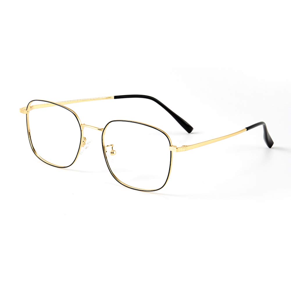 HQMGLASSS Smart Progressive Multifocus Blue Light Blocking Reading Glasses - Black Gold Frame +3.0 Strength for Computer Work, Reading & Digital Eye Strain Relief