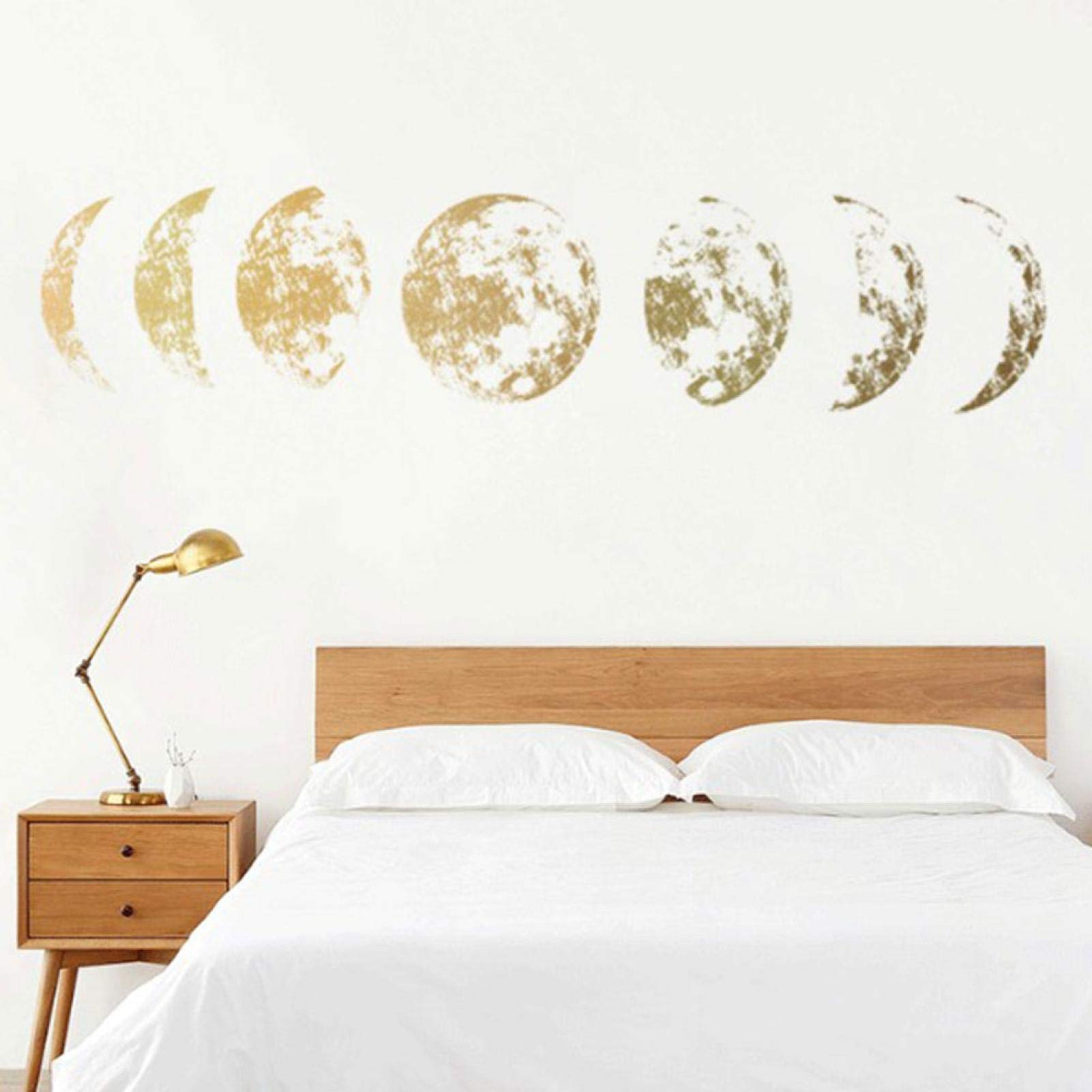 Eco-Friendly Moon Phase Wall Stickers for Bedroom, Living Room & Kids Room Decor - Peel and Stick Removable Wall Decals for Home Decorating - Perfect for Nursery, Dorm & Apartment Decor