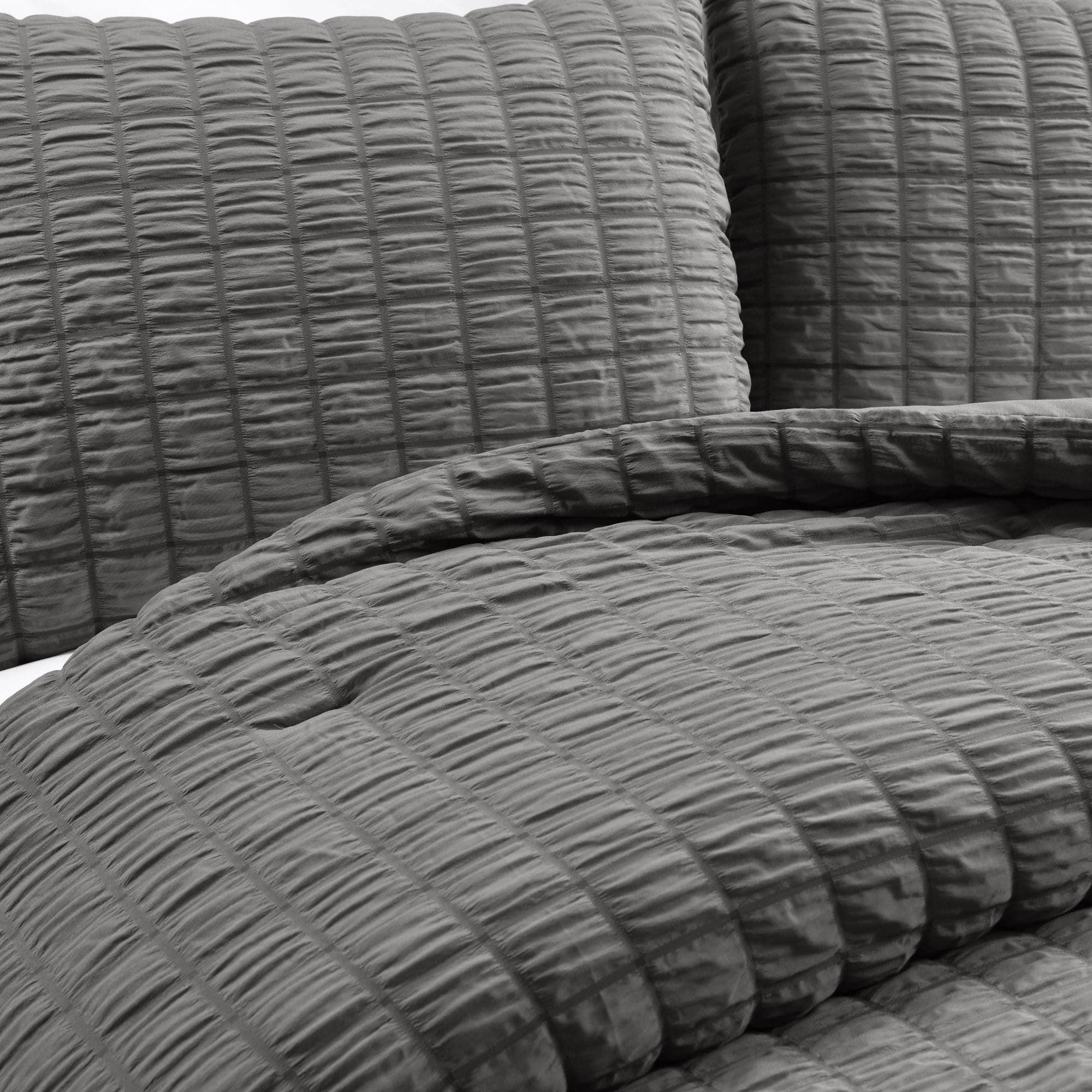 Luxury Crinkle Textured Dobby Comforter Set - Queen Size Bedding with Pillow Shams - Soft & Breathable for All Seasons - Perfect for Master Bedroom, Guest Room & Cozy Home Decor