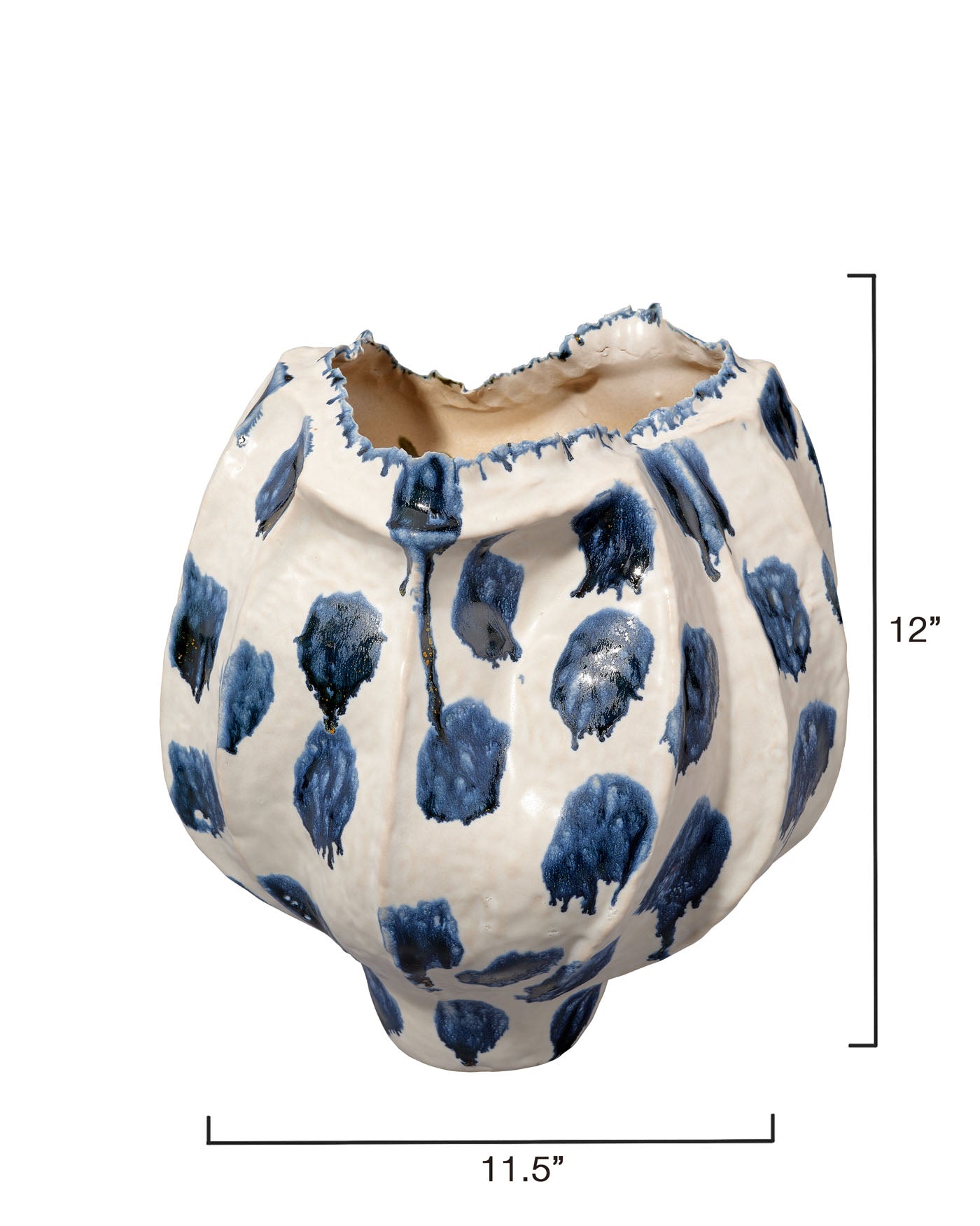 Monet Wide Vase - Large Decorative Flower Vase for Home Decor, Wedding Centerpieces & Tabletop Display - Perfect for Living Room, Dining Table & Office Decorations