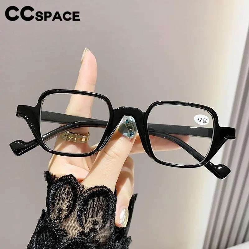 CCspace Women's Full Rim Square Polycarbonate Reading Glasses +1.00 to +4.00 Strength - Lightweight & Durable Eyewear for Reading, Computer Work & Daily Use