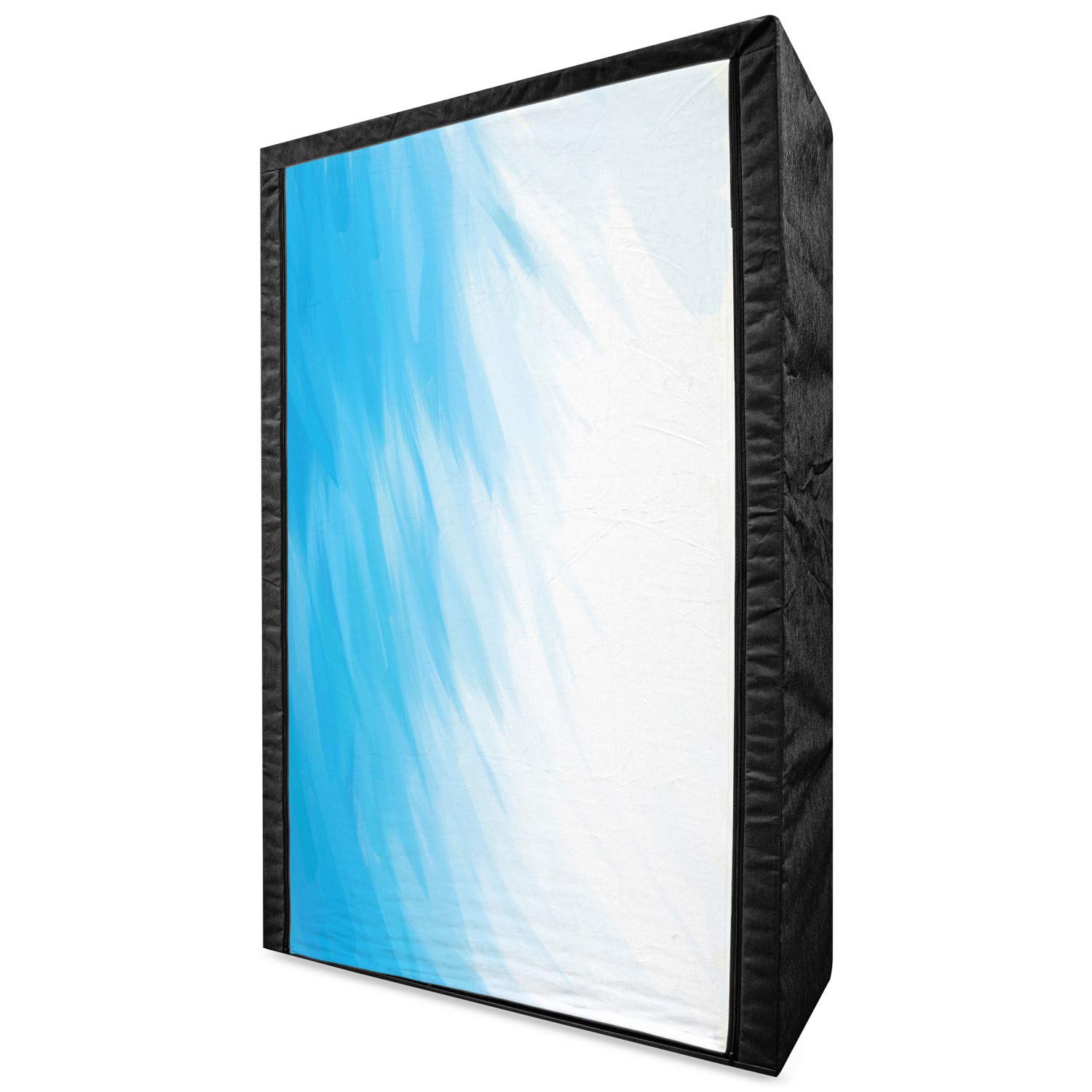 Ambesonne Abstract Portable Fabric Wardrobe - Watercolor Waves & Cloudy Sky Design - 42.5