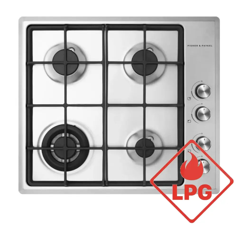 Fisher & Paykel CG604CLPX2 60cm LPG Gas Cooktop - Stainless Steel Built-in Stove for Modern Kitchens | Perfect for Home Cooking, Baking & Entertaining