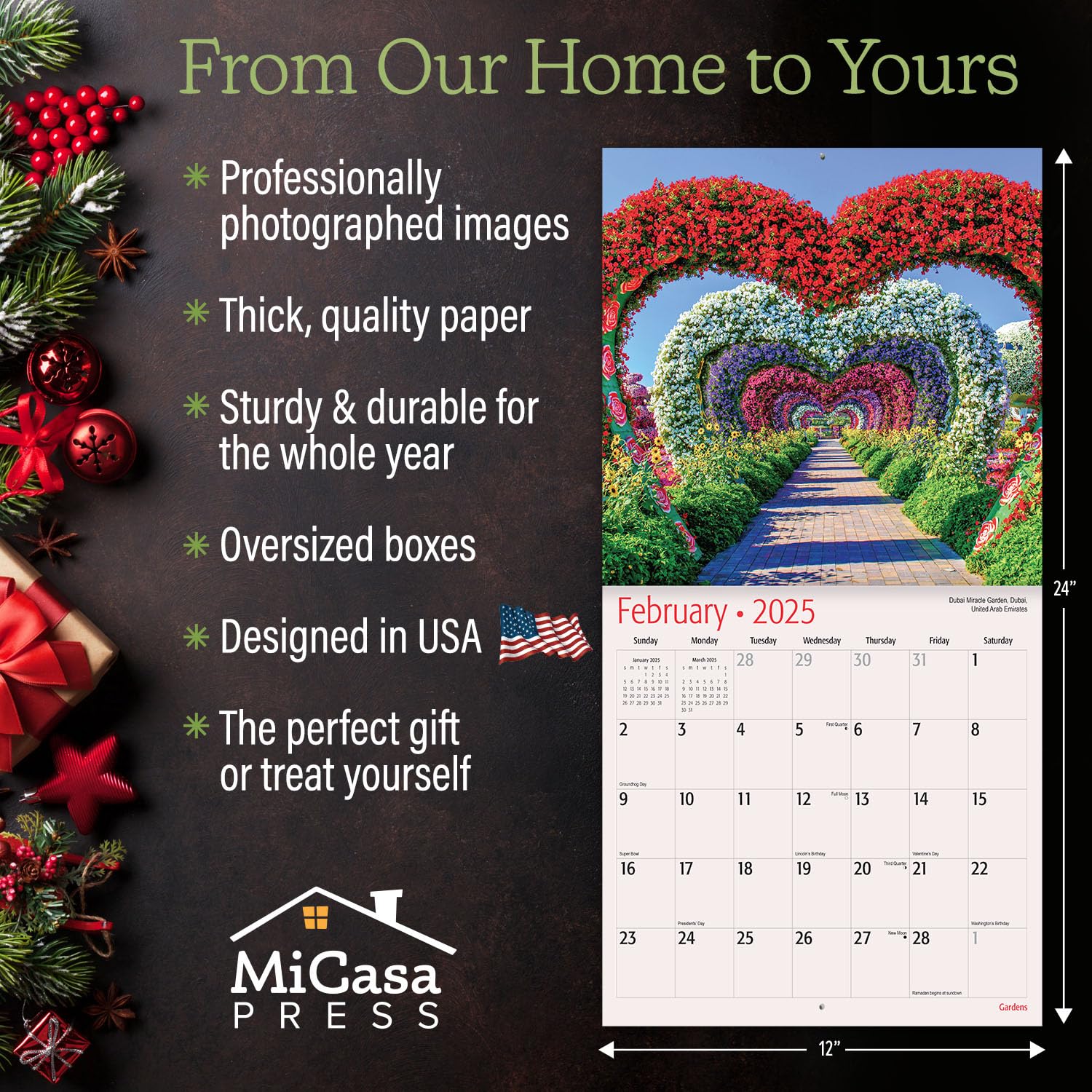 MICASA PRESS - Gardens 2025 Wall Calendar | 12 Month Planner 12