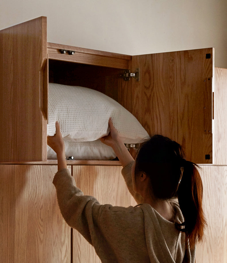 Solid Oak Wood Wardrobe - Premium Quality, Spacious Storage for Bedroom, Closet & Home Organization