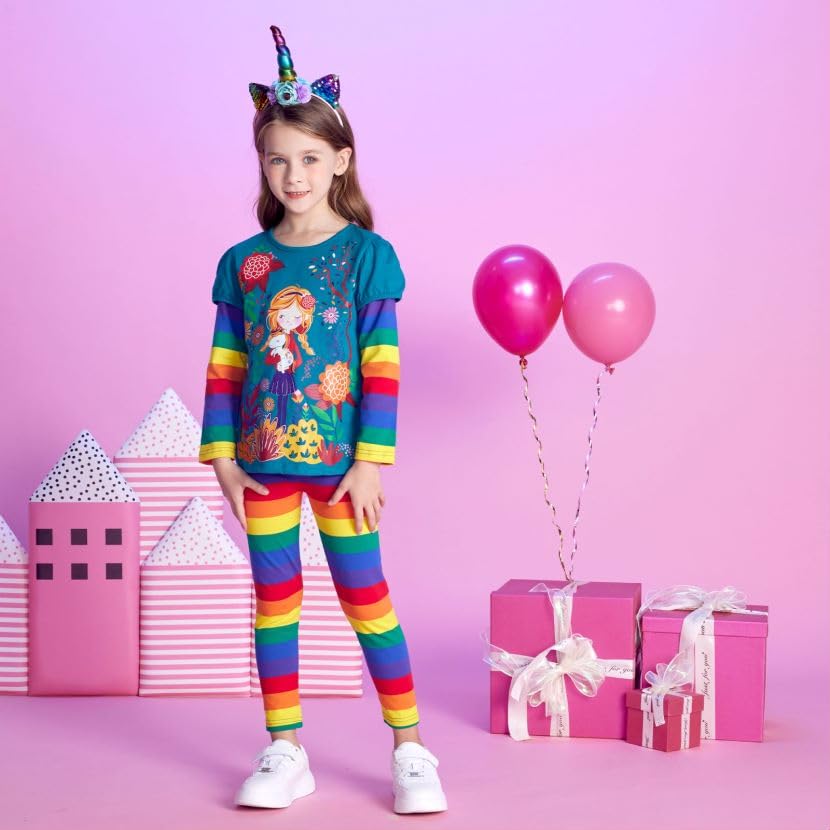 VIKITA Toddler Girls Winter Outfits - Cute Kids Shirts & Leggings Clothing Sets for 2-6 Years, Warm Birthday Gifts | Perfect for Holiday Photos, Preschool & Playdates