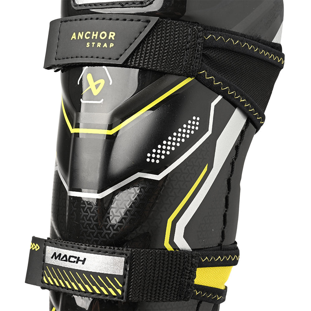 Bauer Supreme Mach Youth Ice Hockey Shin Guards - Protective Gear for Kids Hockey Players - Perfect for Games, Practices & Training Sessions