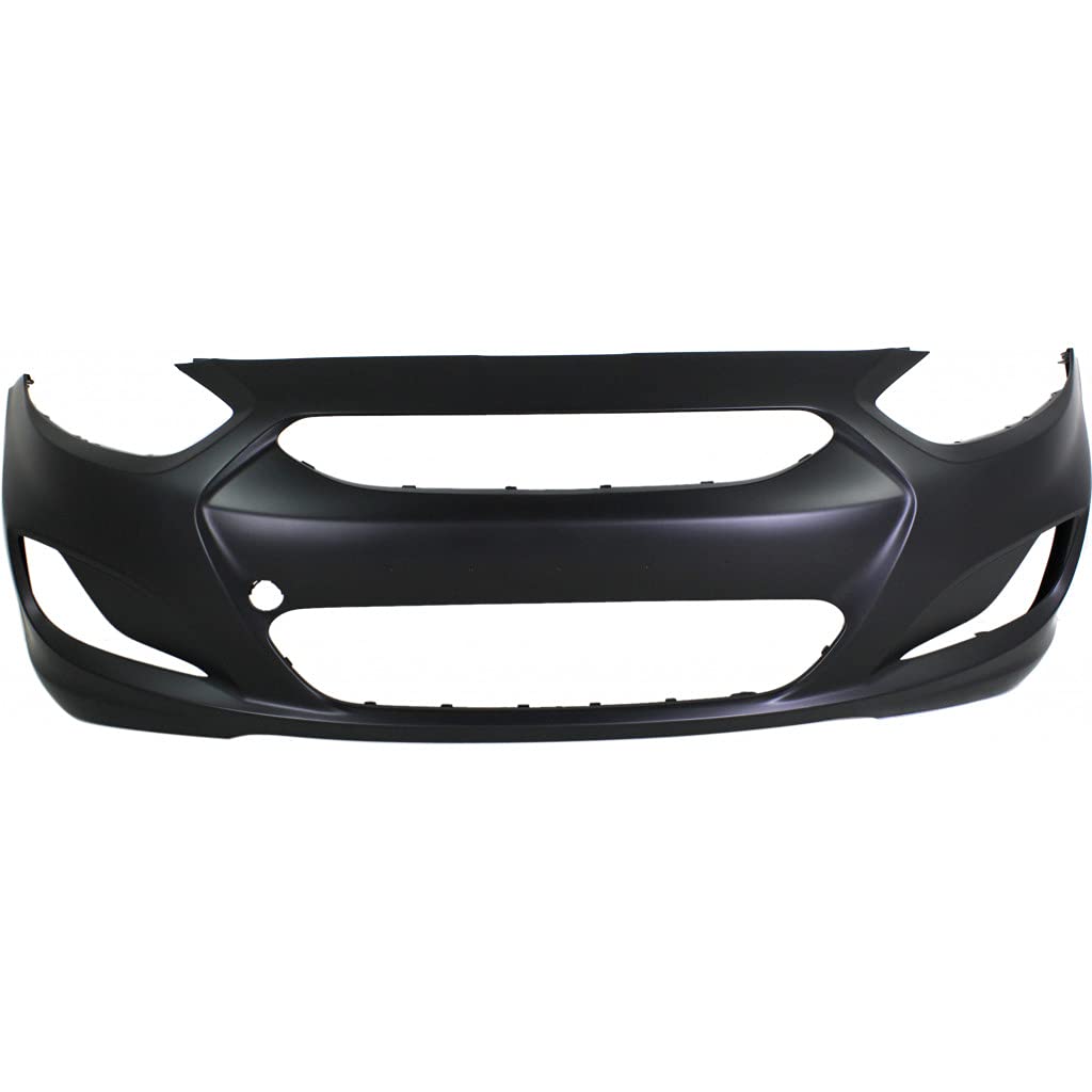Hyundai Accent Bumper Cover 2012-2014 Front Primed for Hatchback & Sedan with Fog Light Holes | OEM HY1000188 865111R000 | Perfect Fit Replacement for Daily Driving & Commuting