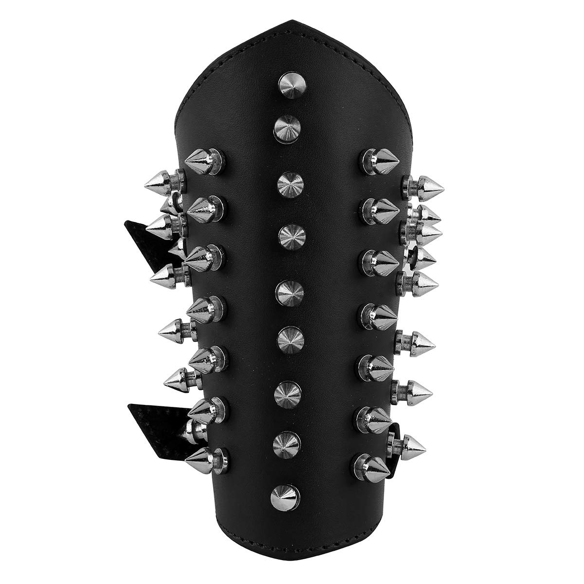 iEFiEL Unisex Faux Leather Spiked Gauntlet Wristband - Gothic Punk Armor Cuff Bracelet for Motorcycle Riding, Cosplay & Fashion Accessories
