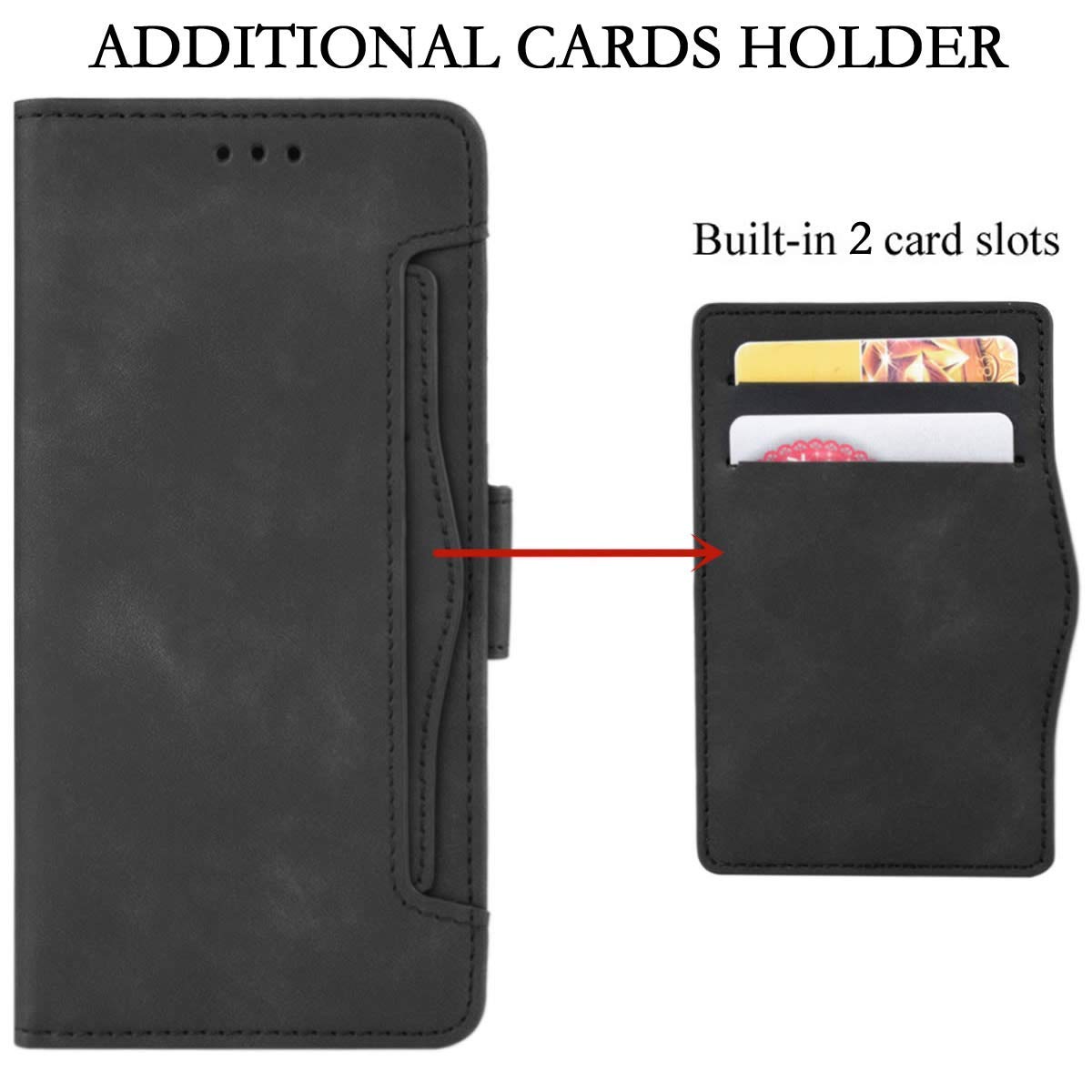 Xiaomi Mi Note 10 Lite Magnetic Flip Leather Wallet Case - Shockproof Full Body Protection with Card Slot Holder - Premium Phone Cover for Xiaomi Mi Note 10 Lite (Black) | Perfect for Business, Travel & Everyday Use