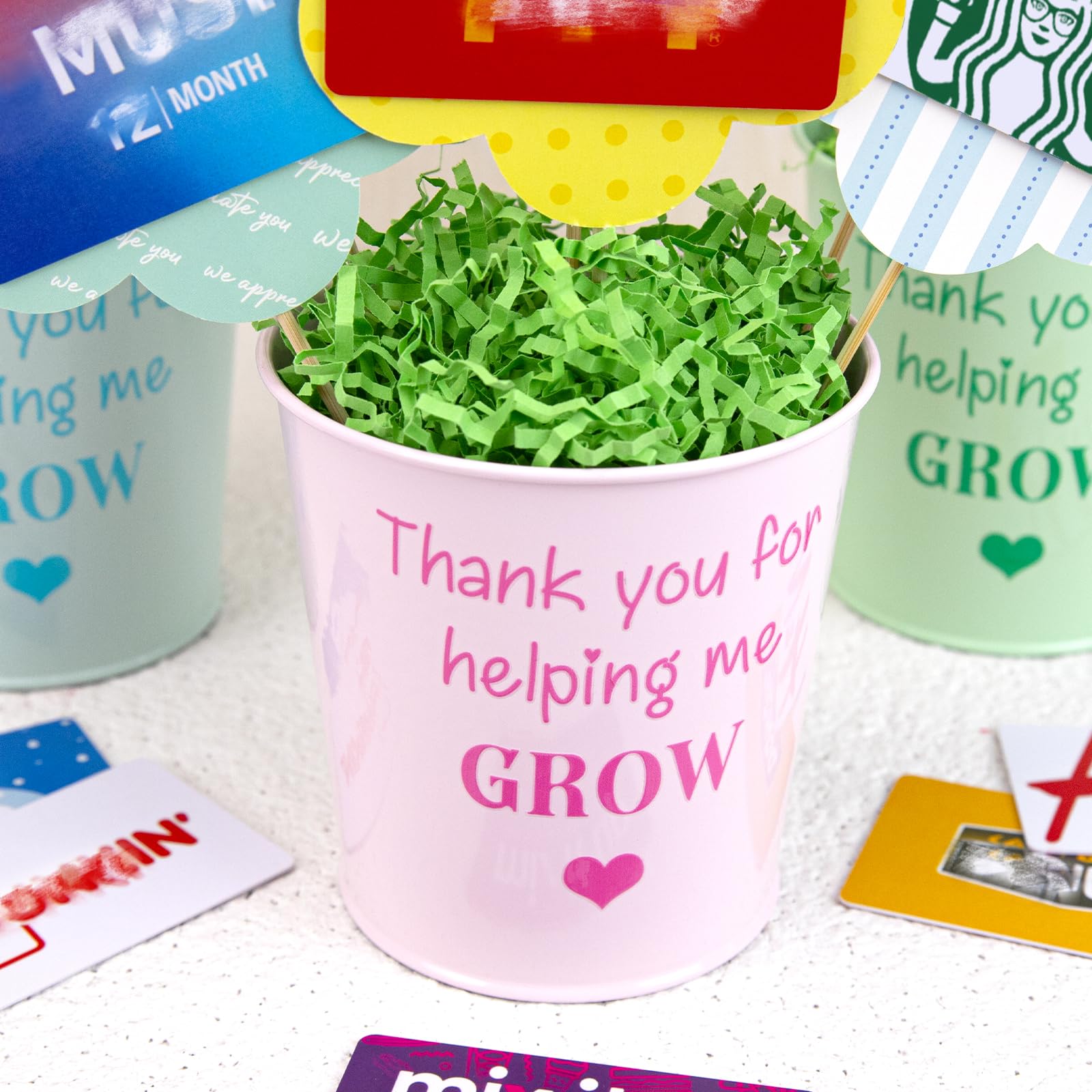 **Mythcloud Teacher Appreciation Gift Set - 3 Pack Gift Card Bouquet & Survival Kit - Thank You Gifts for Women, Men, Her, Him - Perfect for End of Year, Back to School, Birthday, Christmas, Graduation - Ideal for Classroom, Office & Home Decor**