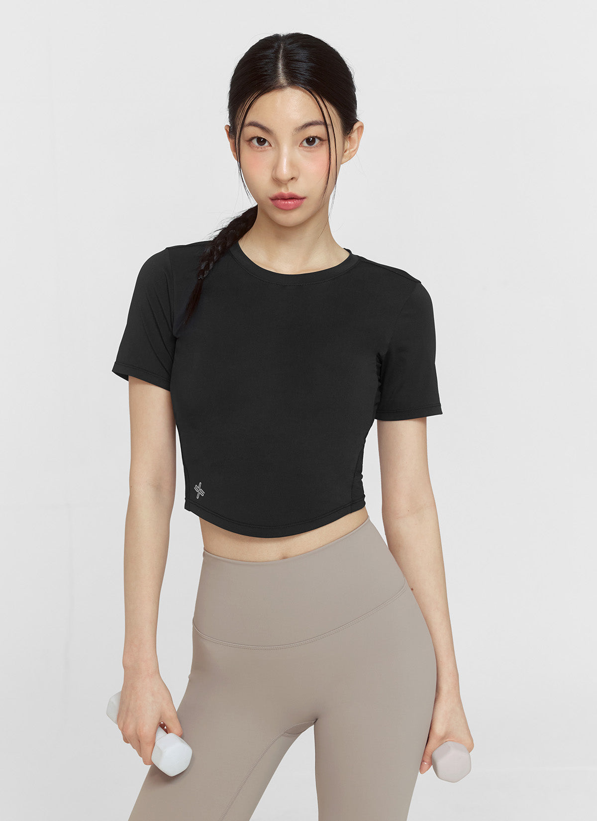 1+1 Ice Scent Crop Short Sleeve T-Shirt for Women - Cool & Fresh Summer Top for Casual Wear, Gym, and Outdoor Activities