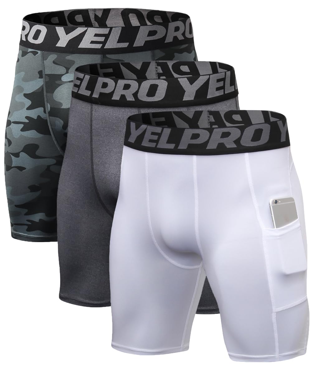 Queerier Men's Compression Shorts 1/3/4 Pack - Moisture Wicking Spandex Workout Shorts for Running, Sports & Gym - Breathable Athletic Base Layer Underwear for Active Lifestyle & Performance Training