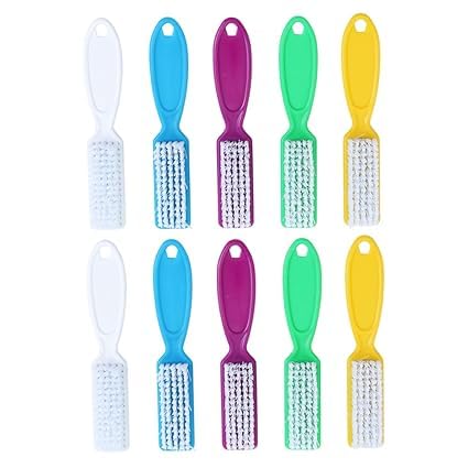 JECOB Nail Cleaning Brush Set of 10 - Professional Fingernail Brush for Deep Cleaning, Manicure & Pedicure - Perfect for Home, Salon & Travel Use