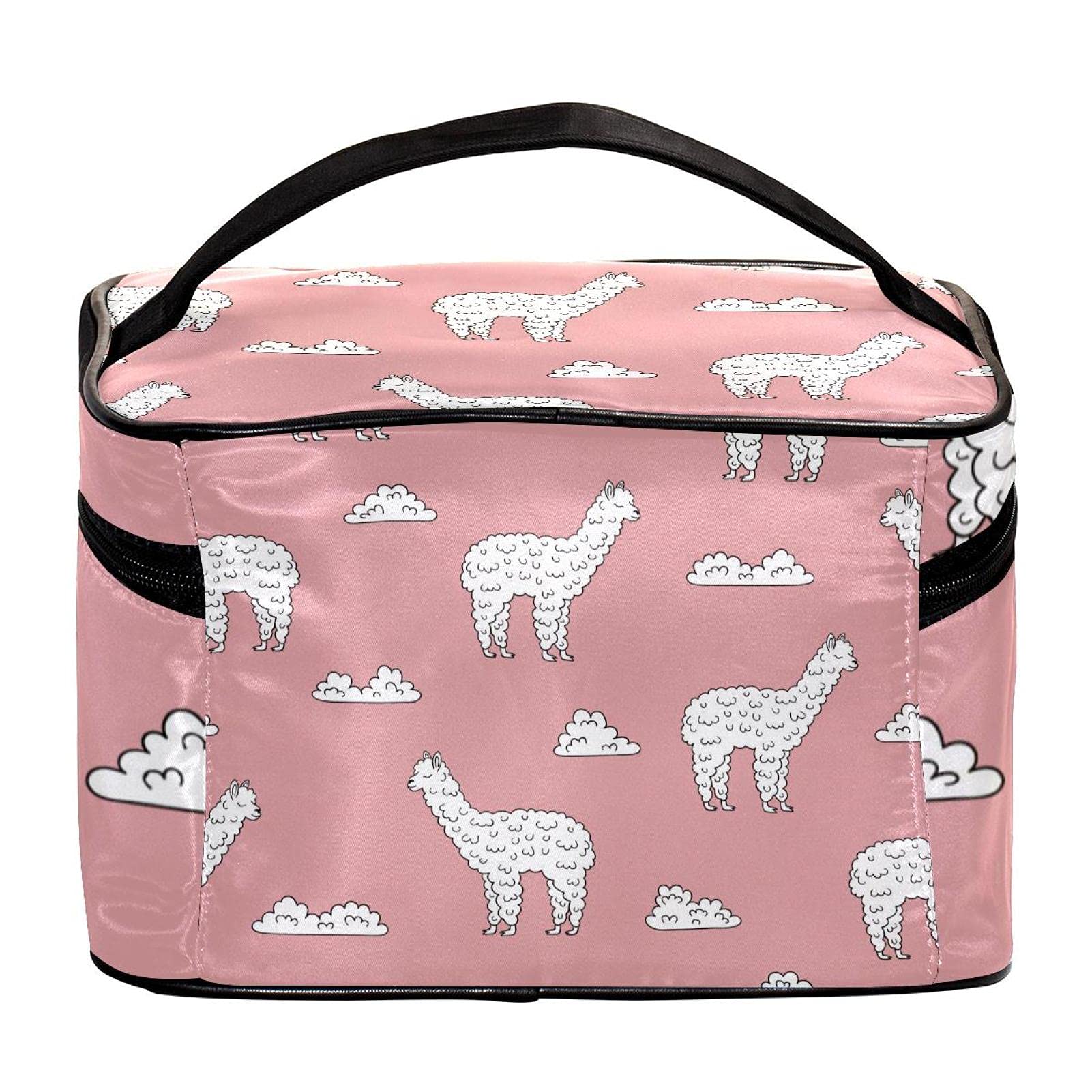 Fluffy Llama Travel Makeup Bag - Large Cute Animal Cosmetic Organizer with Zipper for Women & Girls | Perfect for Toiletries, Makeup Storage & Travel Accessories