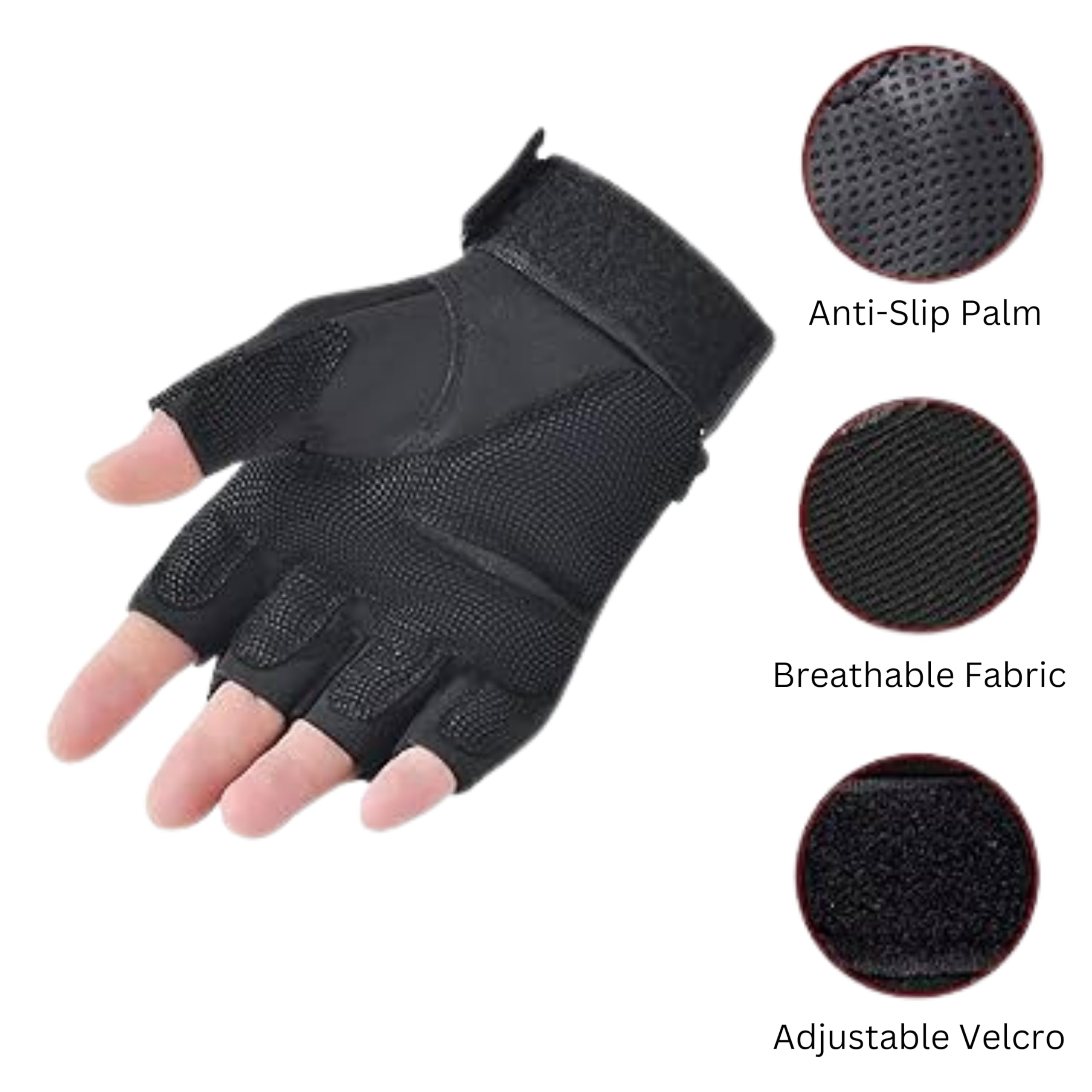 Boundless Performance Fingerless Knuckle Tactical Gloves - Breathable & Durable for Motorcycling, Hiking, Shooting, Hunting & Outdoor Adventures | Airsoft & Tactical Use | Perfect for Range Training, ATV Riding & Winter Sports