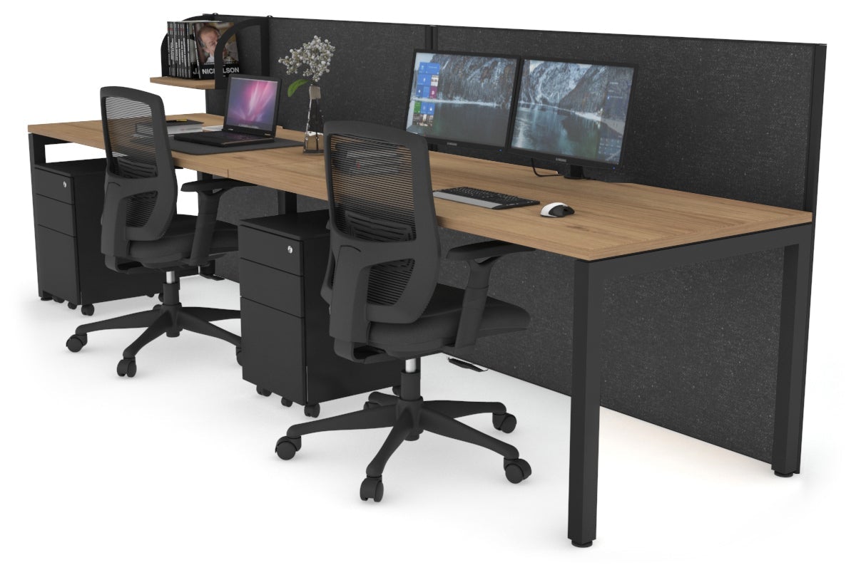 Horizon Quadro 2 Person Office Workstation with Square Legs - 1600L x 800W Desk with Cable Management Scallop - Perfect for Shared Workspaces & Collaborative Office Environments