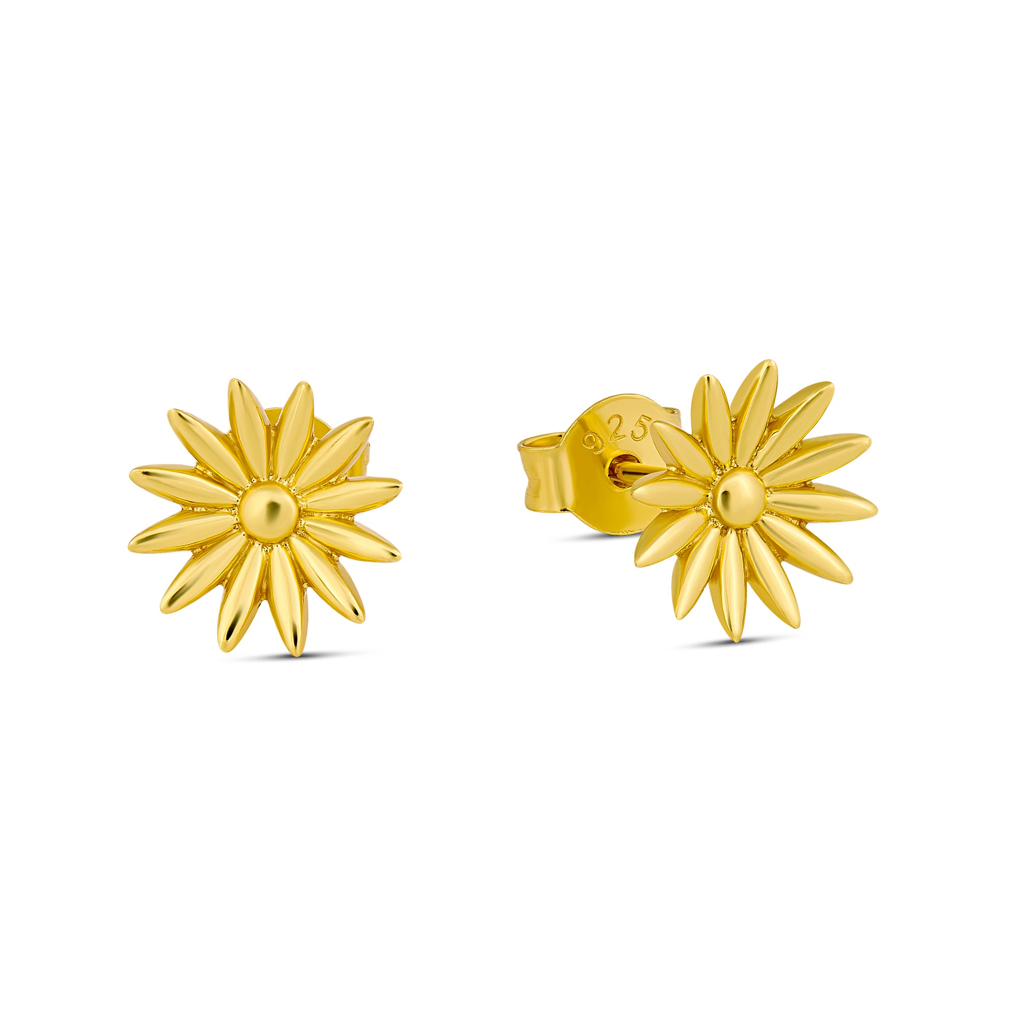 Spring Floral Gold Stud Earrings for Women - Elegant Rose Gold Dainty Flower Studs for Everyday Wear, Gift, Wedding & Party