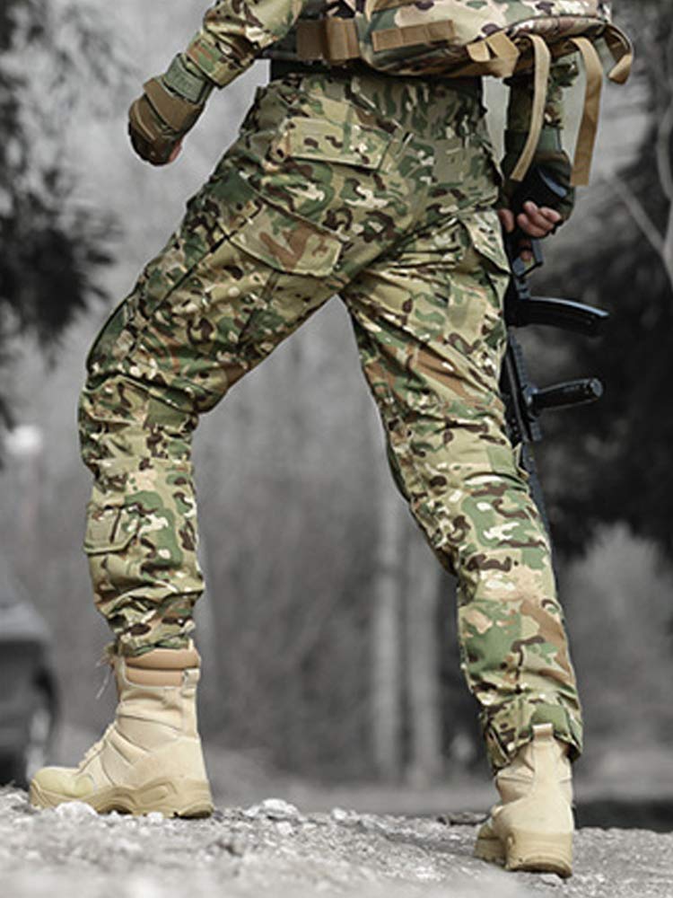 TRGPSG Men's Hiking Pants - Ripstop Camouflage Cargo Pants with Multiple Pockets for Outdoor Adventures, Casual Work & Travel
