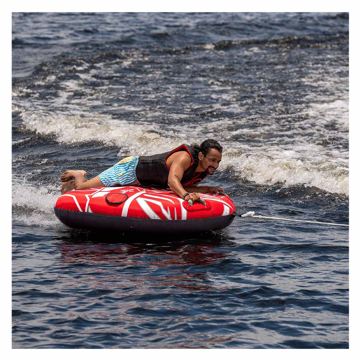 HO Fury Towable Tube for 1 Rider - High-Speed Inflatable Water Tube for Lake & Ocean Fun - Perfect for Summer Water Sports & Family Outings