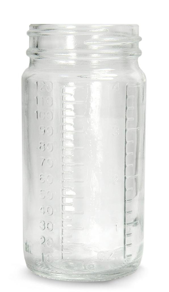 Clear Glass Graduated Medium Round Bottle 2oz with White Polypropylene Cap - 38mm Stopper, Foam Lined Seal (Case of 288) - Perfect for Essential Oils, DIY Cosmetics & Laboratory Use