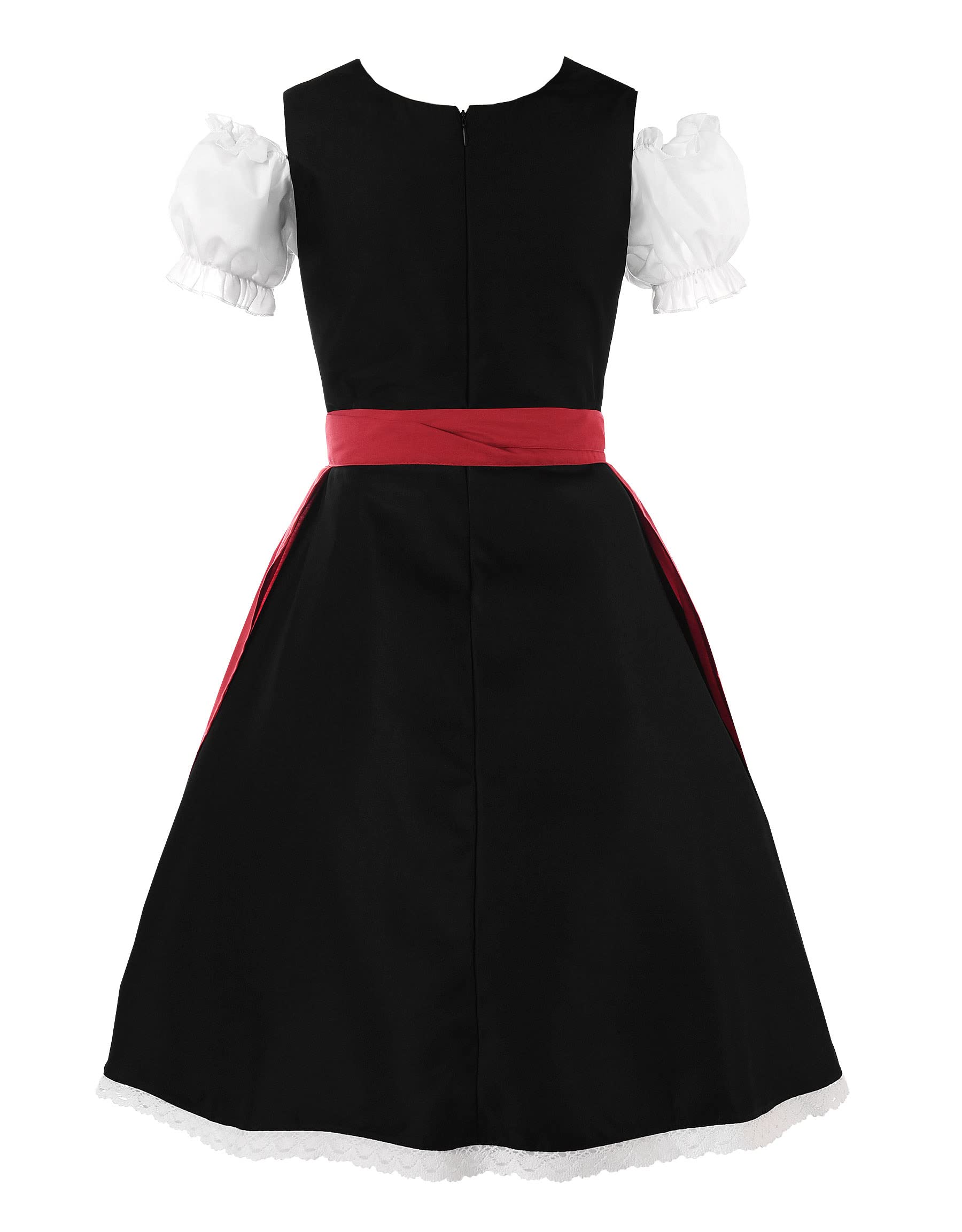 ReliBeauty Women's Traditional Oktoberfest Dirndl Dress 2-Piece Set - Red Bavarian Costume for Oktoberfest, Halloween, and Themed Parties