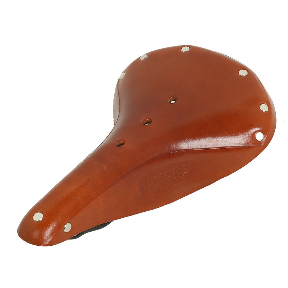 Brooks Heritage B17 Standard Bike Saddle for Men - Premium Honey Leather Cycling Seat - Comfortable Road & Commuter Bicycle Saddle for Long Distance Riding & Urban Cycling