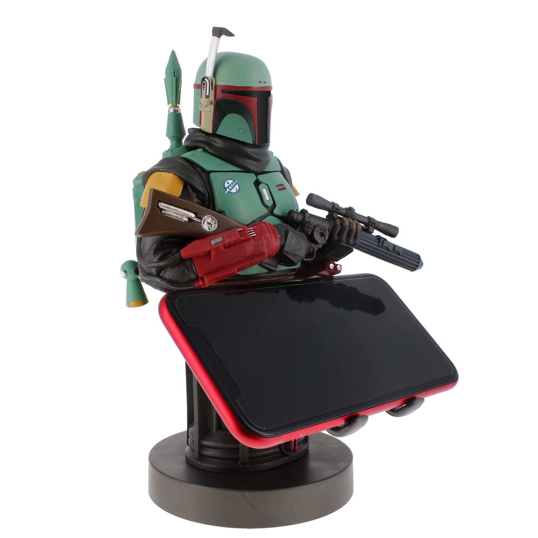 The Mandalorian Boba Fett Licensed Phone & Gaming Controller Stand - Premium Device Holder with Cable Management | Perfect for Gaming Setups, Office Desks & Star Wars Collectors