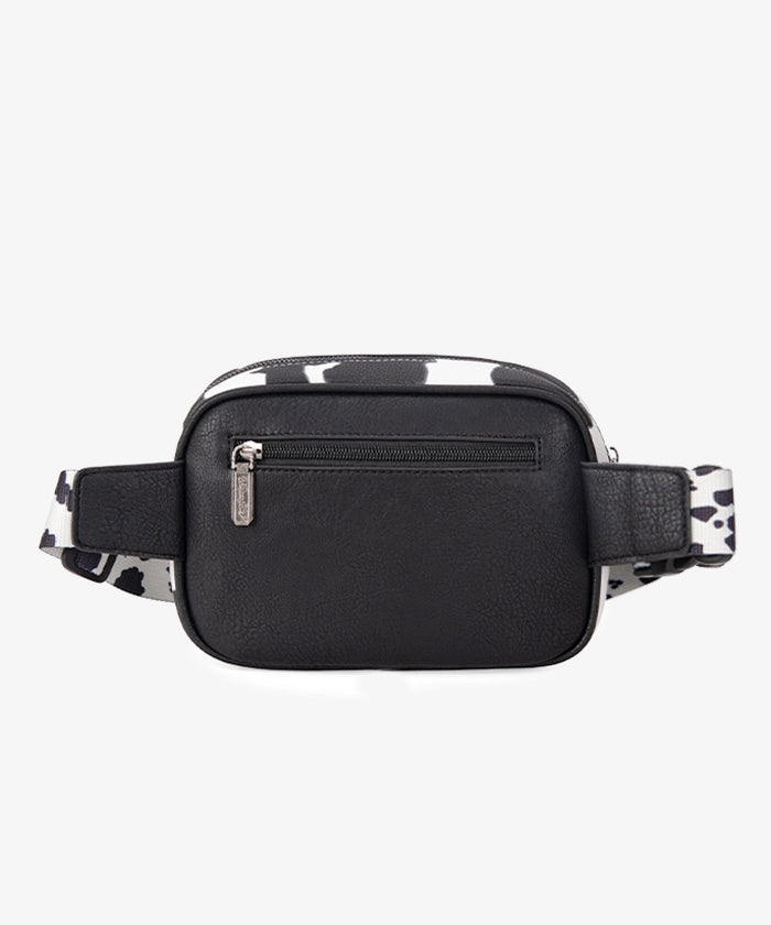 Wrangler Cow Print Belt Bag - Stylish Western Crossbody Fanny Pack for Men & Women - Perfect for Concerts, Hiking, and Travel