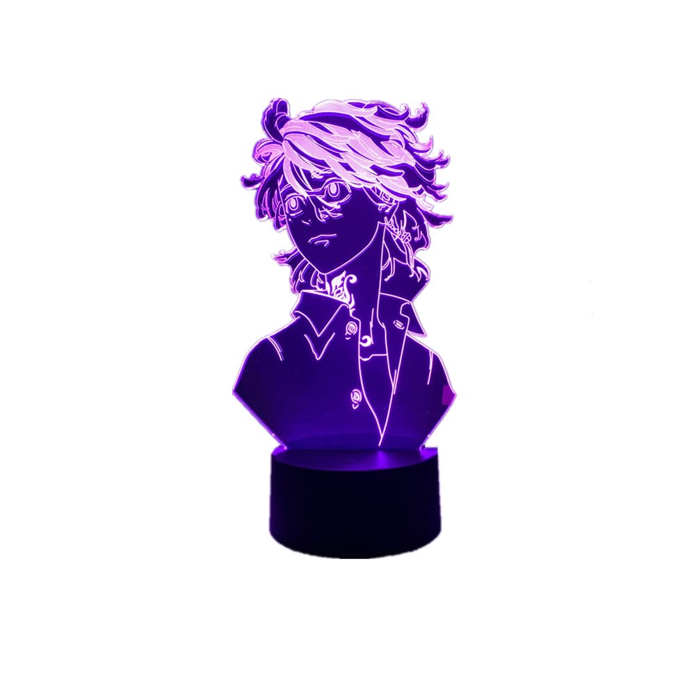 Anime LED Night Light - Kazutora Hanemiya 3D Illusion Lamp with 16 Colors & Remote Control, USB/Battery Powered for Kids Bedroom Decor, Christmas Gift | Perfect for Anime Fans, Night Lights, and Children's Room Decorations