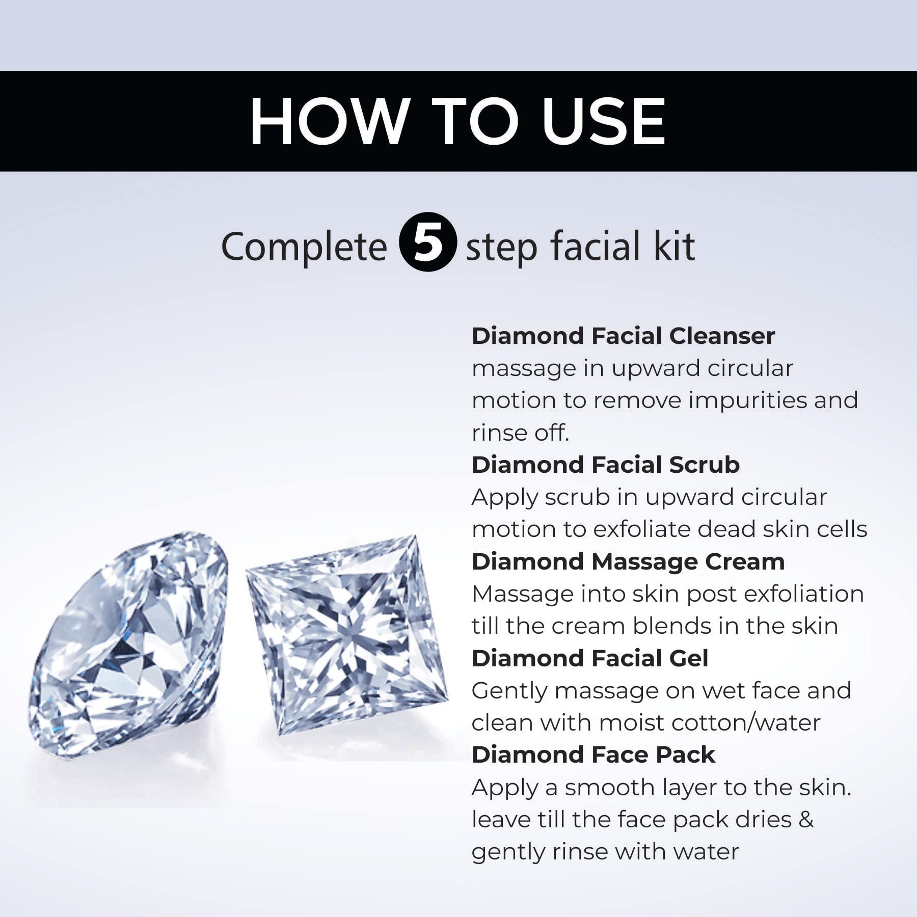 BEE ONE Diamond Facial Kit 125g - Anti-Aging Skincare Set for All Skin Types, Brightening & Glowing Skin Treatment for Women | At-Home Spa & Special Occasion Prep