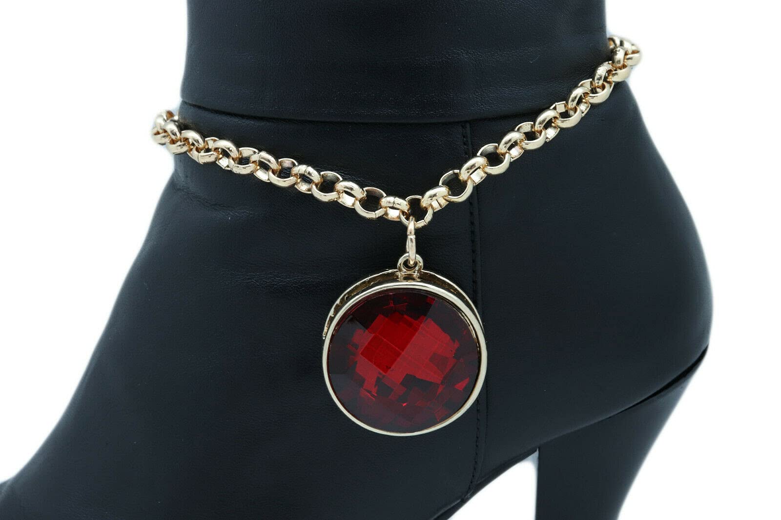 Elegant Silver Boot Bracelet for Women - Metal Chain Strap Anklet with Flower Charm | Statement Chunky Bangle Jewelry | Perfect for Boho Outfits, Music Festivals & Western Style Fashion