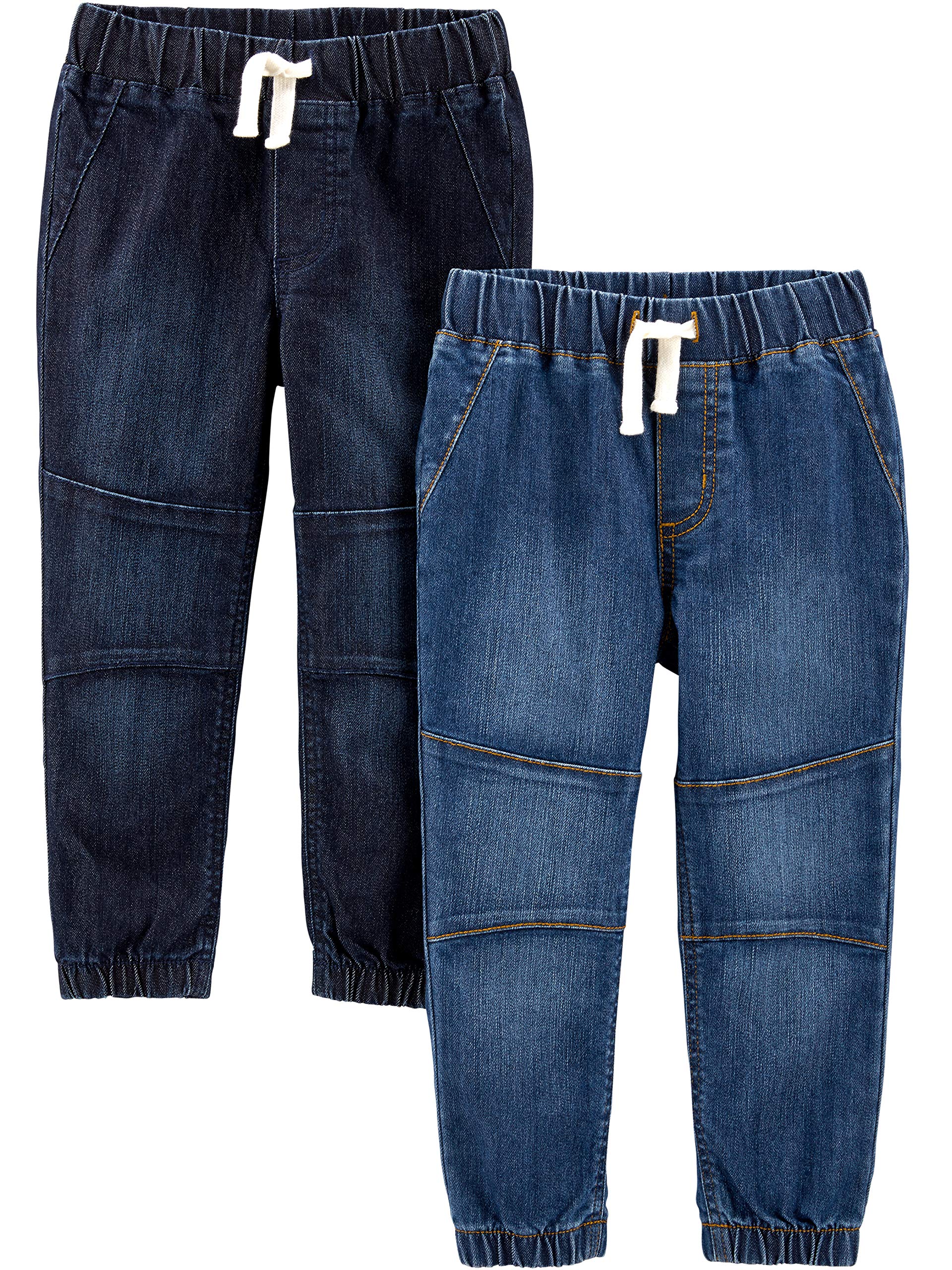 Simple Joys by Carter's Toddler Boys' Pull-On Denim Jeans - 2 Pack | Soft Stretch Comfort Pants for Playtime & Daycare | Easy Wash Baby Boy Clothes