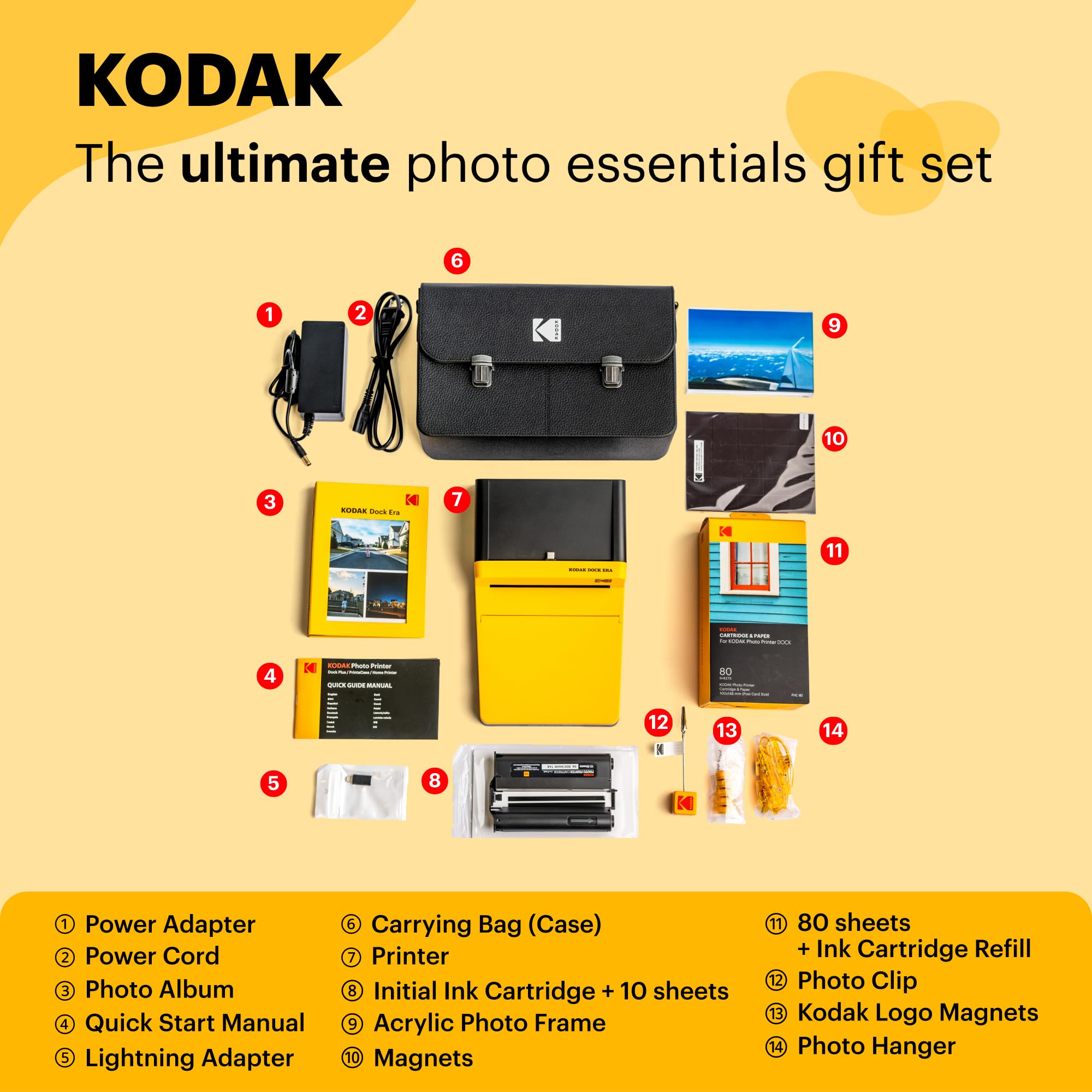 KODAK Dock ERA Plus 4PASS Instant Photo Printer (4x6) with 90 Sheets & Accessories - Print High-Quality Photos at Home for Parties, Travel Memories, and DIY Scrapbooking